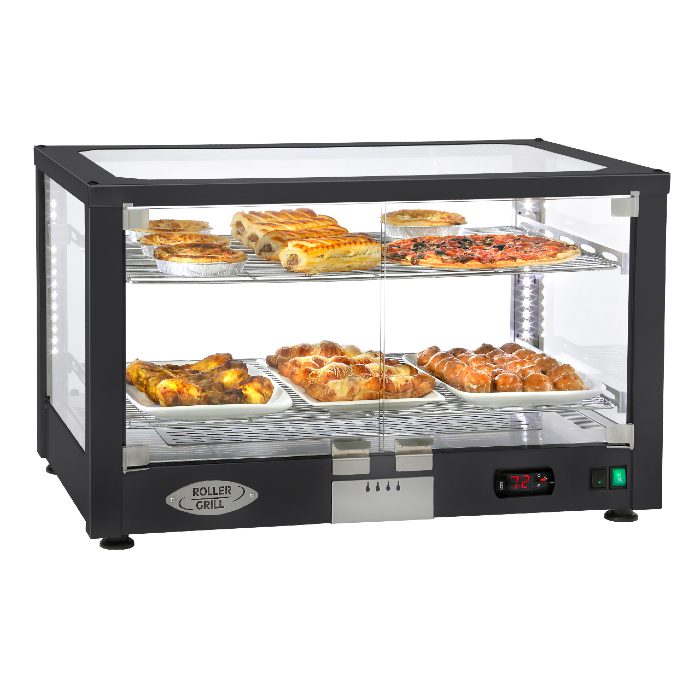 Equipex WD780B 2/1 Countertop Warming Display Case - Black | Commercial Food Warmer for Restaurants, Bakeries & Cafes