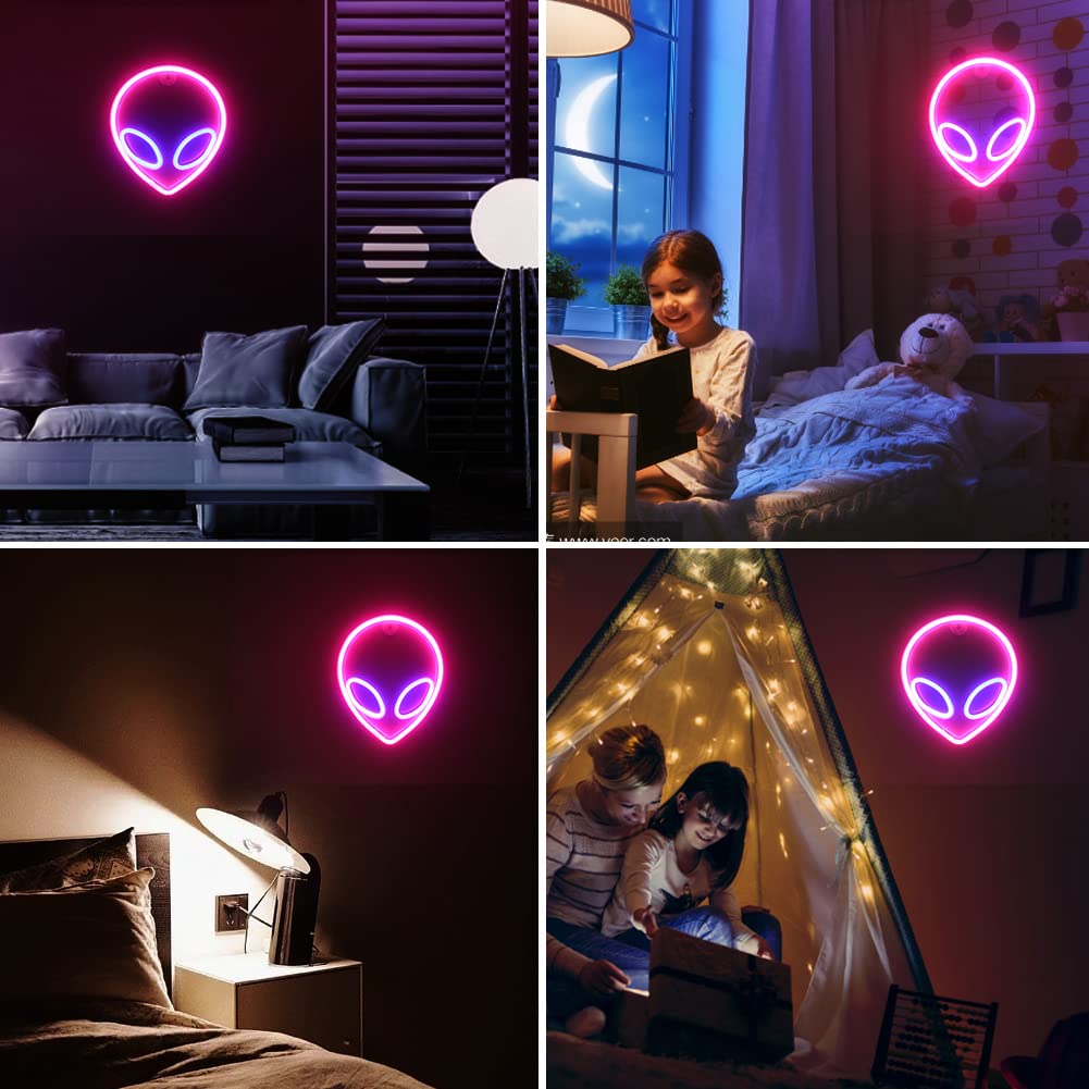 Alien LED Neon Sign - Custom Wall Decor Light for Bedroom, Kids Room, Living Room, Bar & Parties | Perfect for Christmas & Halloween Decorations | Durable Acrylic Night Light for Home & Commercial Use