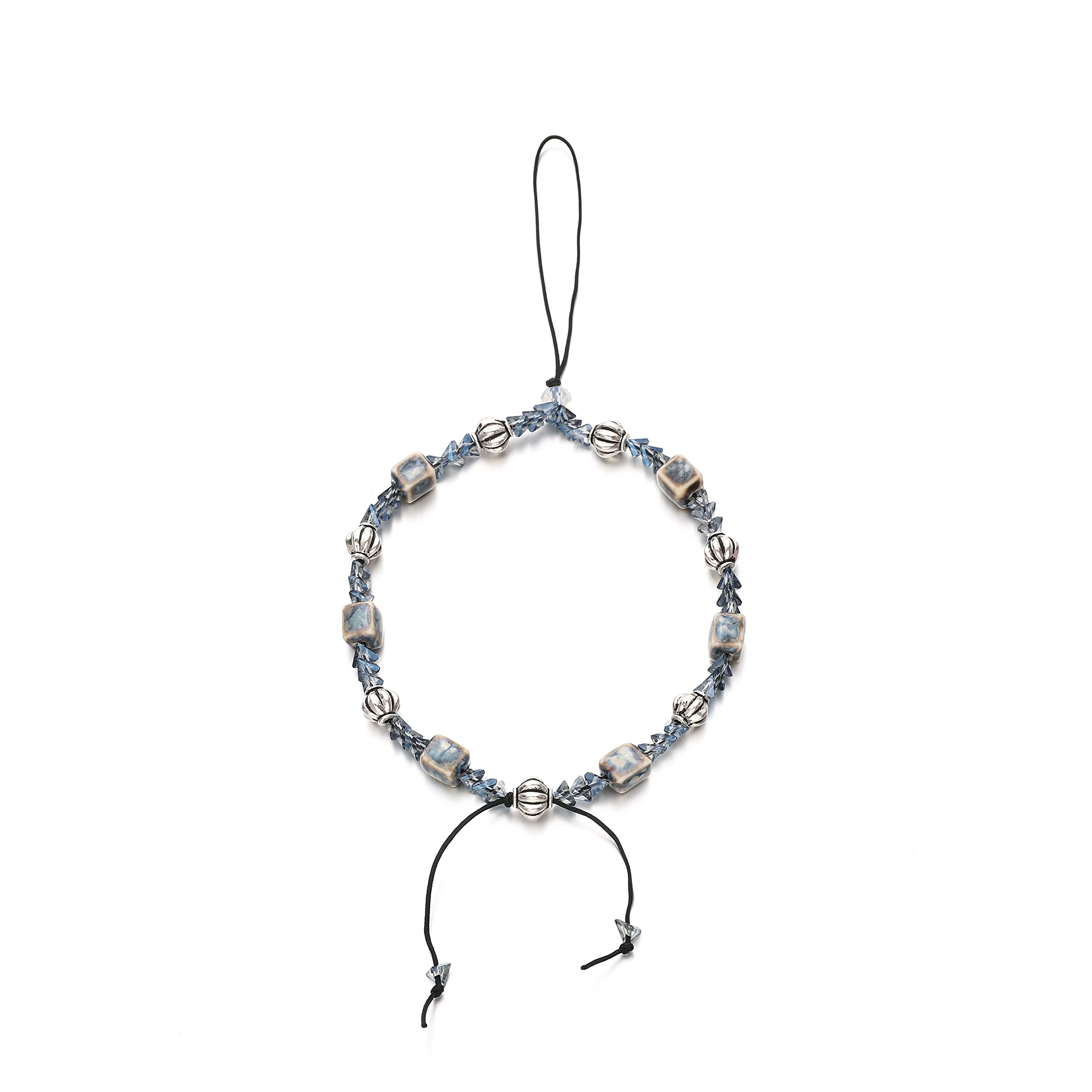 Fechdoo Cute Beaded Phone Lanyard - Adjustable Wrist Strap for iPhone, Samsung & Smartphones - Lightweight Women's Phone Charm Accessory with Clay Beads - Perfect for Work, Travel & Everyday Use