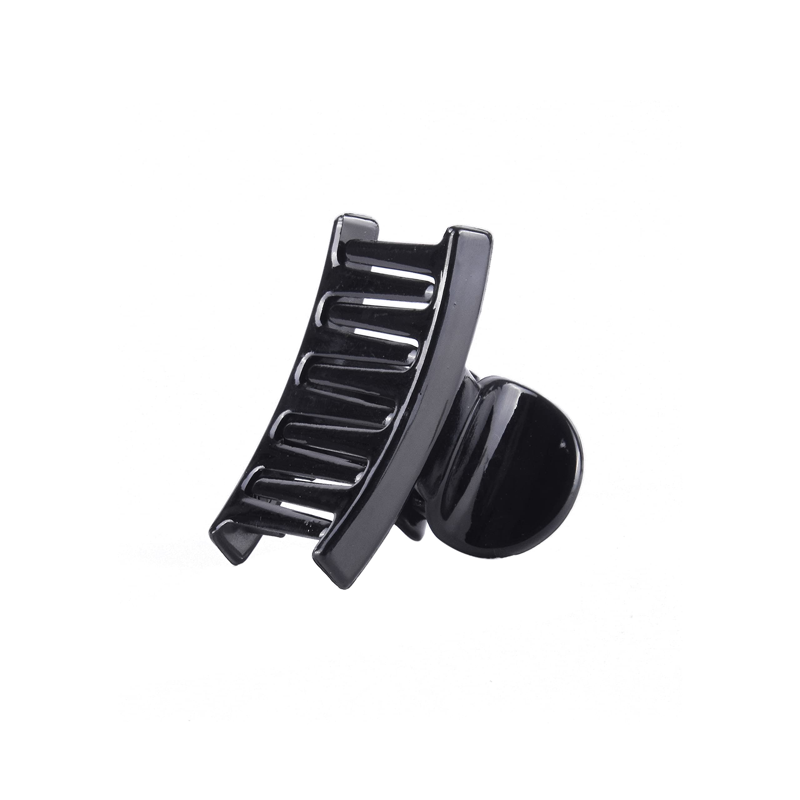 Falkiya Black Plastic Hair Claw Clips for Women - Medium Size Trendy Hair Clutch (4-Pack) - Perfect for Ponytails, Buns & Everyday Hairstyles