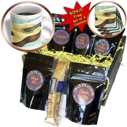 3D Rose Guitar Strings Music Instruments Coffee Gift Basket - Multicolor - Perfect for Musicians, Coffee Lovers & Unique Gift Ideas