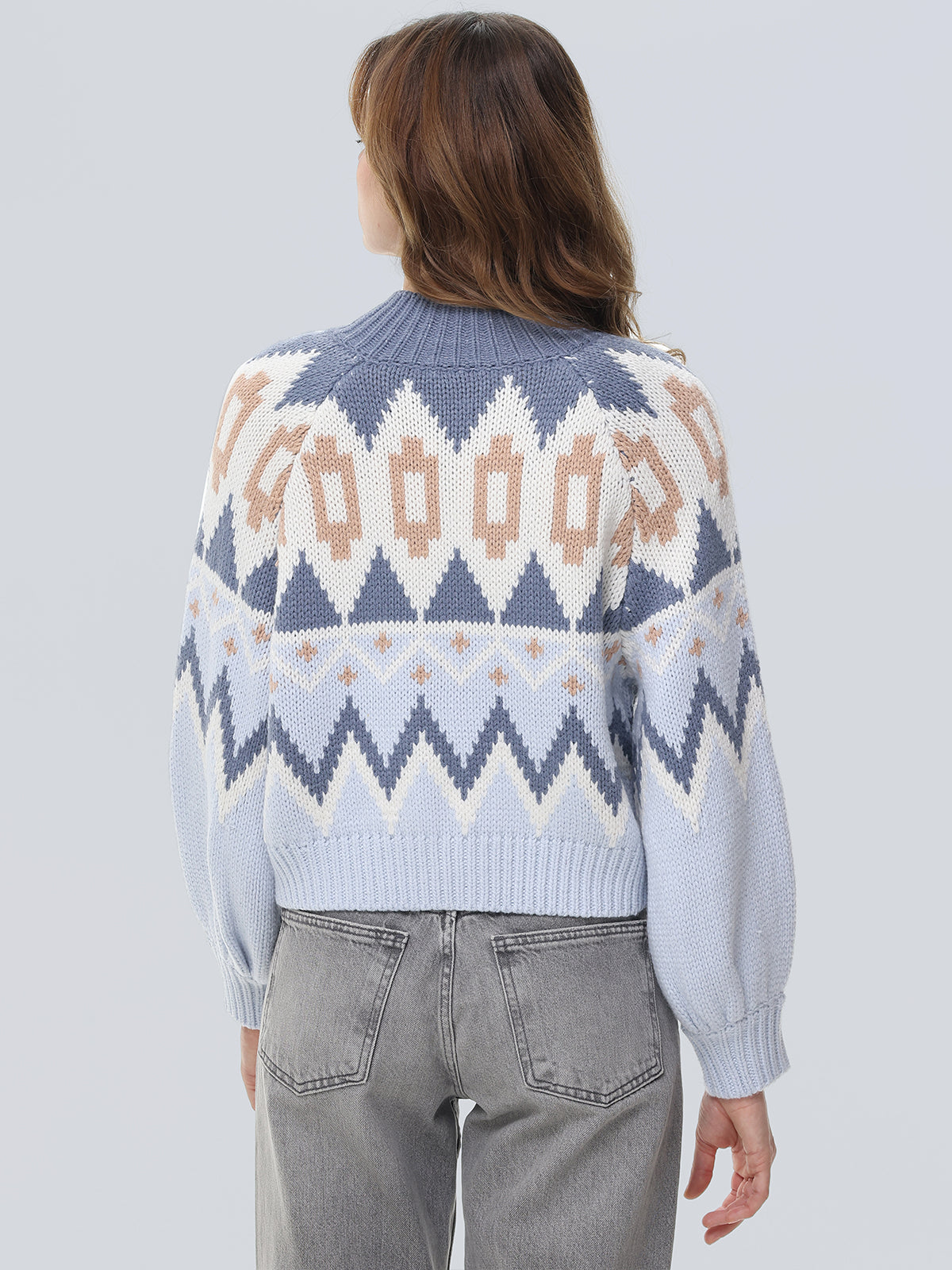 Victoria's Fair Isle Sweater Bomber Jacket - Women's Knitted Winter Coat with Nordic Patterns | Perfect for Christmas, Holiday Outfits & Casual Winter Wear