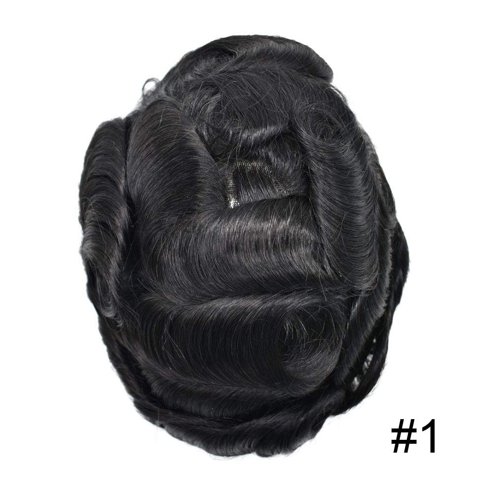 Premium Men's Toupee Human Hair Replacement System - 6x9 Fine Mono Base, Natural Hairline, Breathable & Durable - Jet Black 110% Density - Ideal for Daily Wear, Special Occasions & Hair Loss Solutions