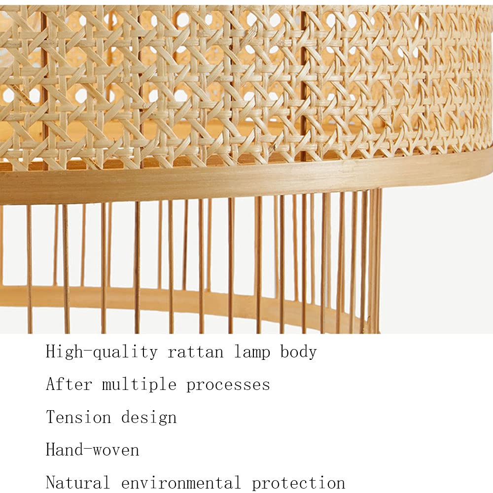 Japanese Handmade Bamboo LED Chandelier - Modern Farmhouse Ceiling Pendant Light for Dining Room, Kitchen, Restaurant & Living Room | Energy Efficient Indoor Lighting Fixture for Cozy Ambiance