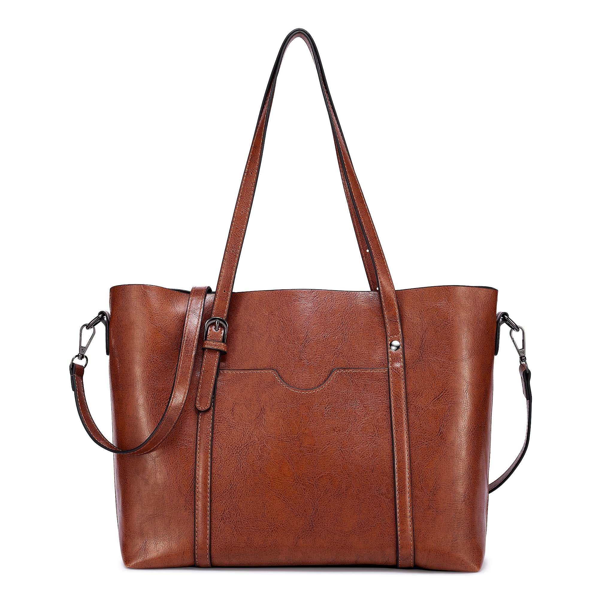Premium Leather Tote Bag for Women - Spacious Work Purse & Professional Handbag - Portland Genuine Leather Large Tote - Perfect for Office, Business Travel & Everyday Use