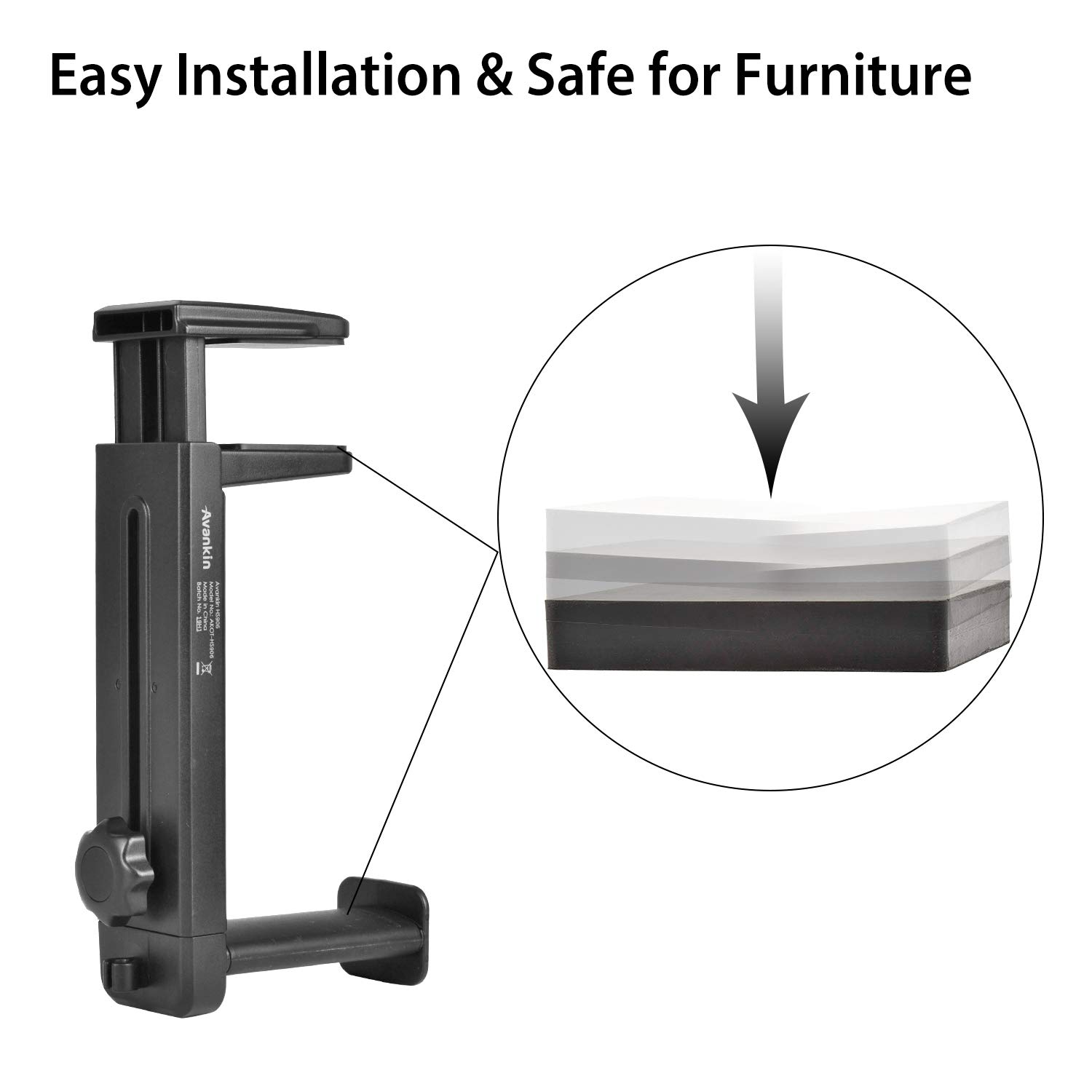 NEETTO HS906 Adjustable Headphone Stand & Hanger - 2-in-1 Gaming Headset Holder with Rotating Clamp & Cable Management - Perfect for Desk Setup, Home Office, and Gaming Stations