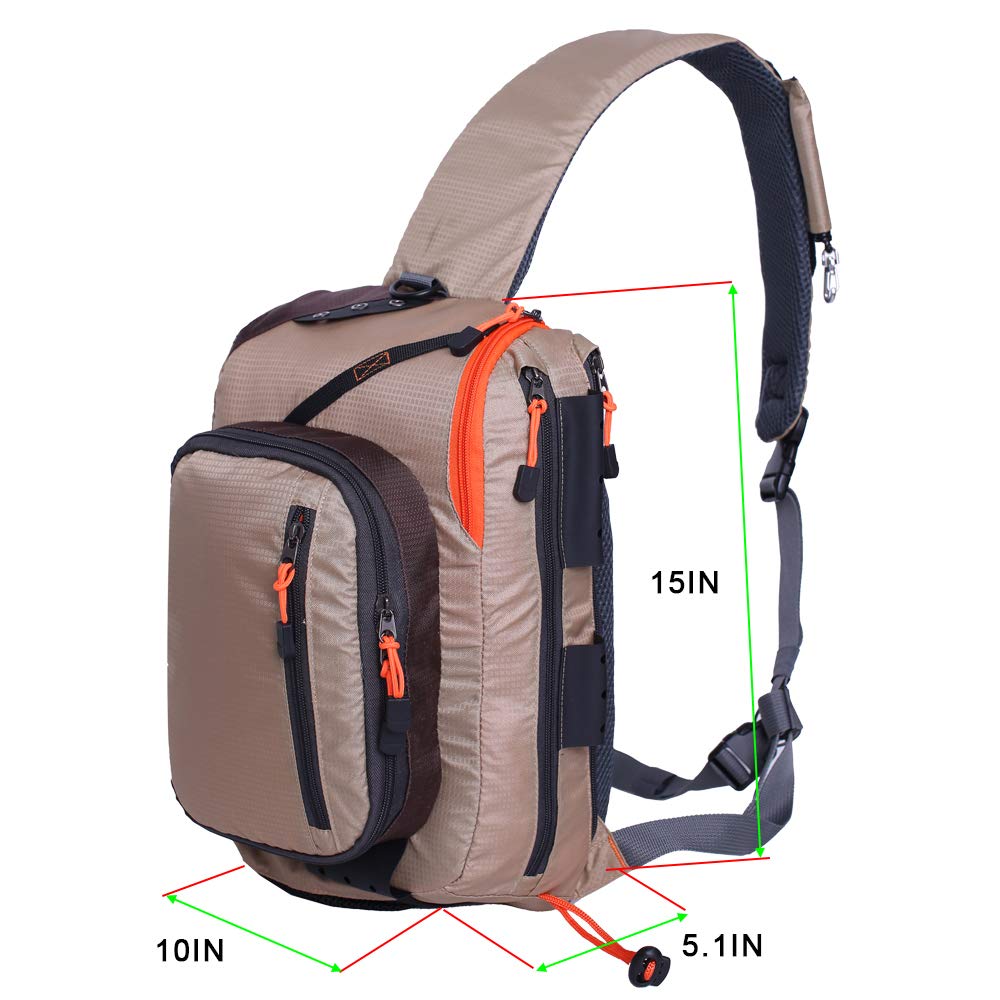 Kylebooker Fly Fishing Sling Pack - Waterproof Shoulder Bag for Tackle Storage - Perfect for Fly Fishing, Hiking & Outdoor Adventures