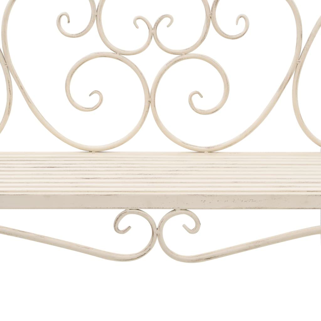 Antique White Cast Iron Love Seat Bench 52