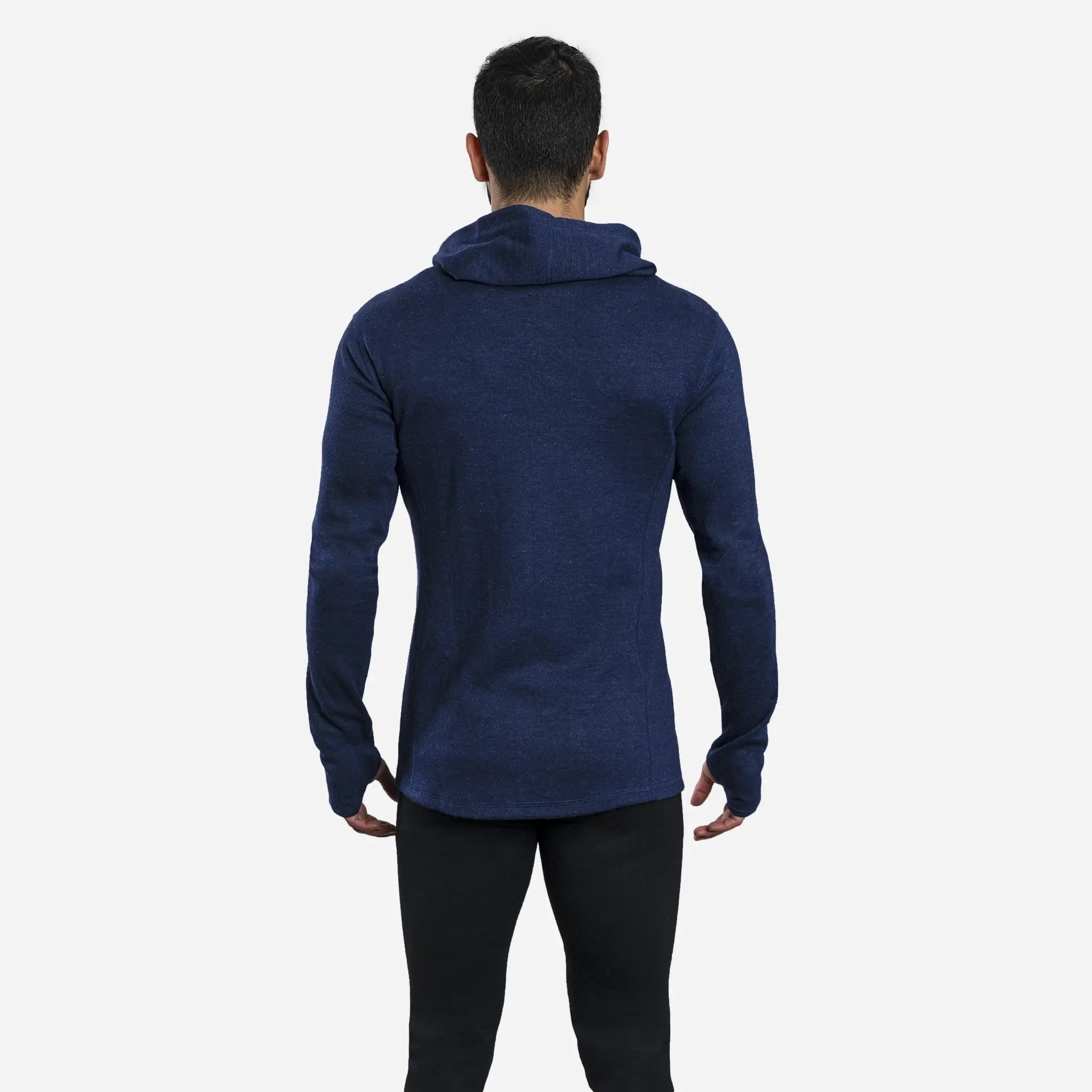 Men's Alpaca Wool Hoodie Jacket - 420 Midweight Full Zip Fleece Pullover for Outdoor Hiking & Winter Travel