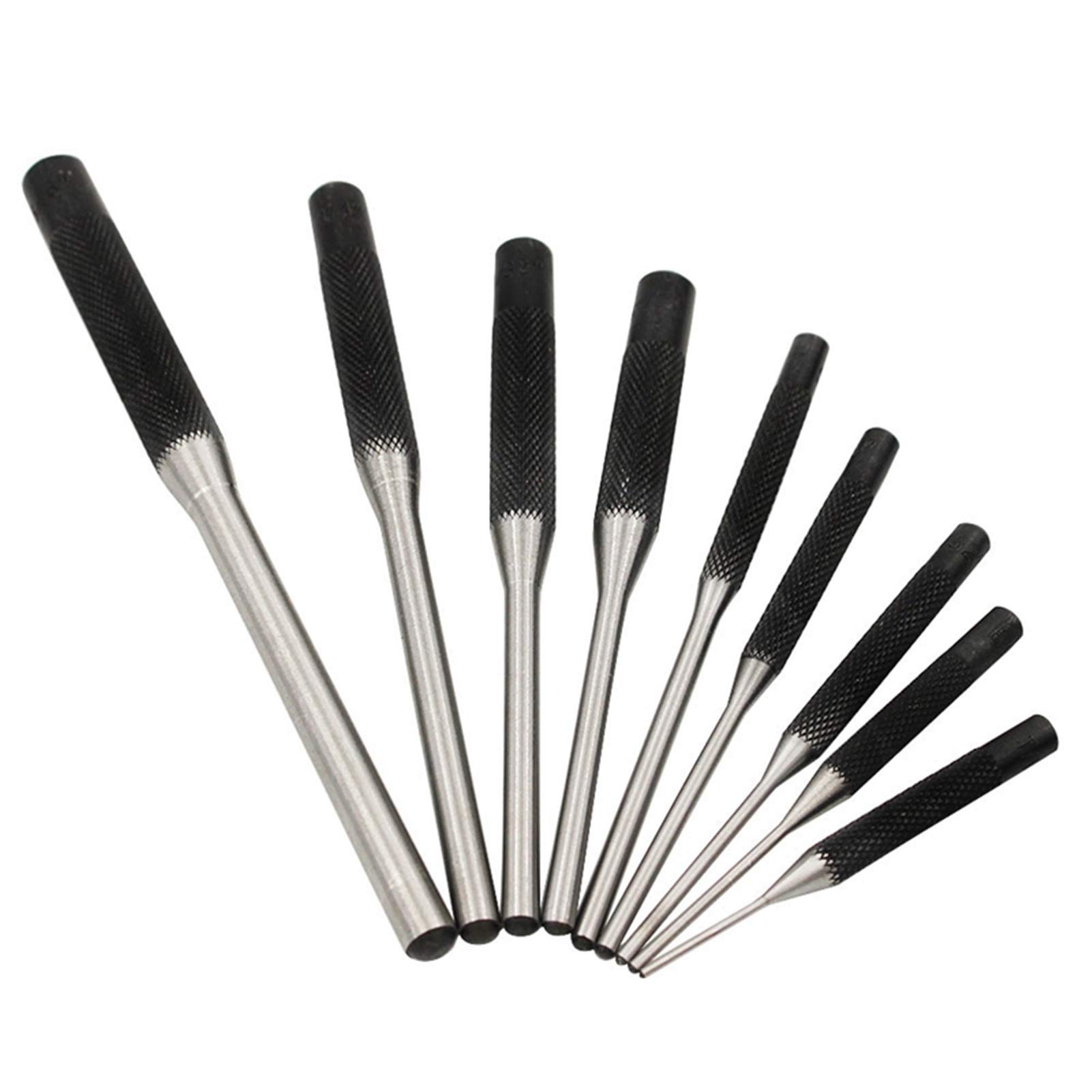 Kengbi 9-Piece Professional Steel Punch Set - Durable Multi-Size Round Head Pins, Hollow End Starter Punch & Chisel for Metalworking | Perfect for DIY Projects, Automotive Repairs & Leather Crafting