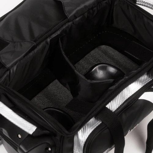 KR Strikeforce Cruiser Lux Double Roller Silver Bowling Bag - Premium Bowling Gear for Travel & League Play - Durable & Stylish Bowling Accessories for Men & Women