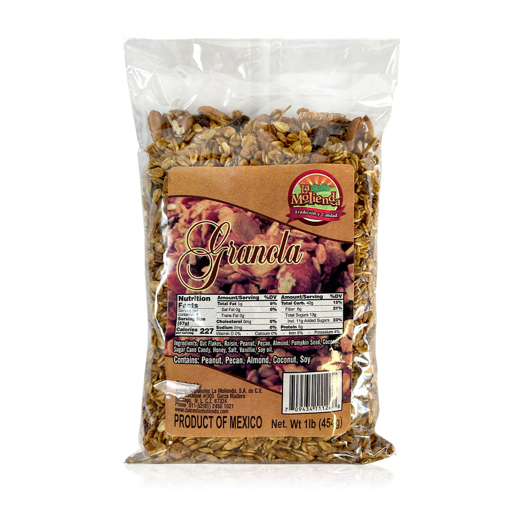 Organic Granola Crunch | 1lb Resealable Bag | Healthy Breakfast & Snack for On-the-Go, Yoga, Hiking & Office