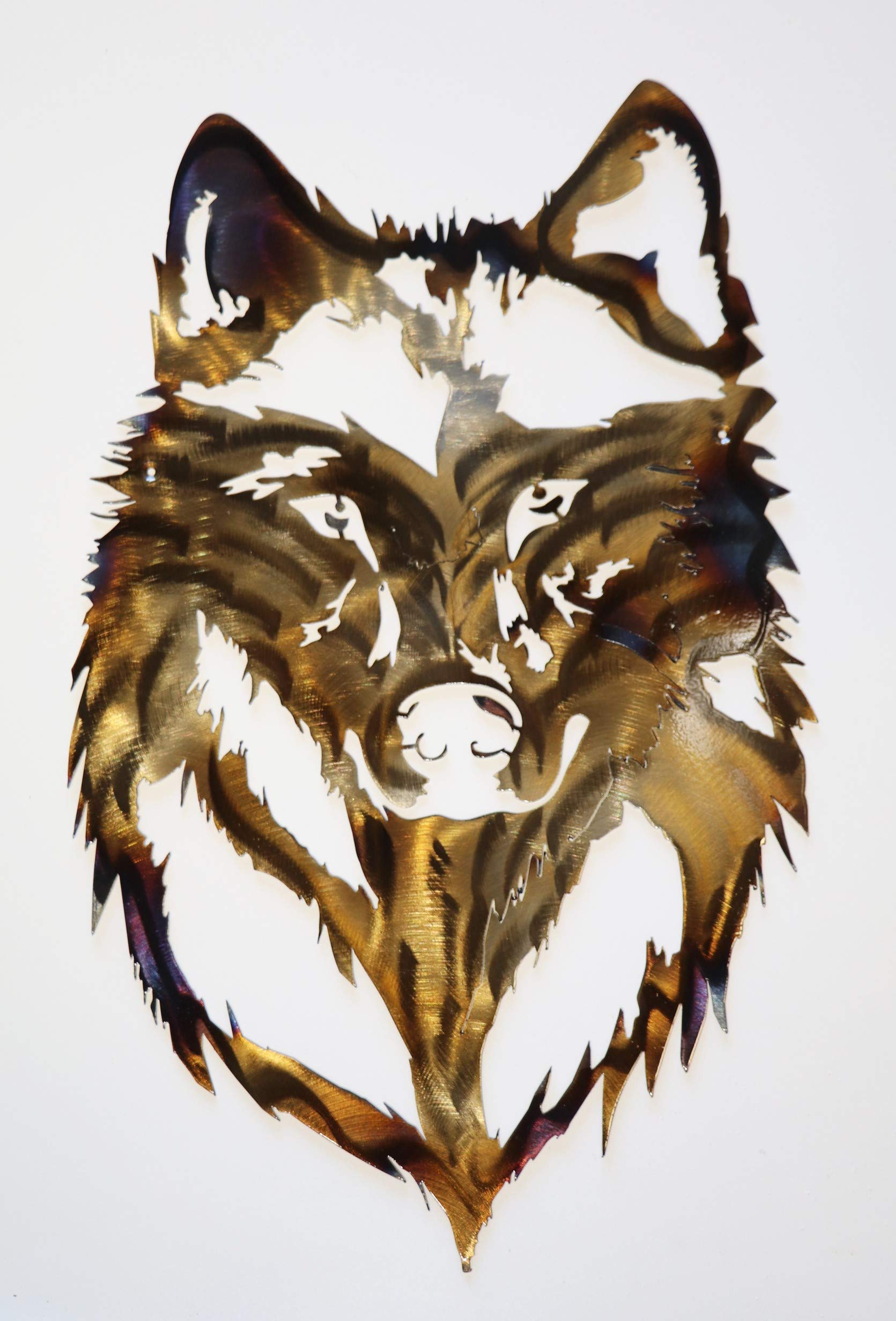 Wolf Head Metal Welcome Sign - Rustic Outdoor Wall Decor for Cabin, Farmhouse & Lodge Entryway