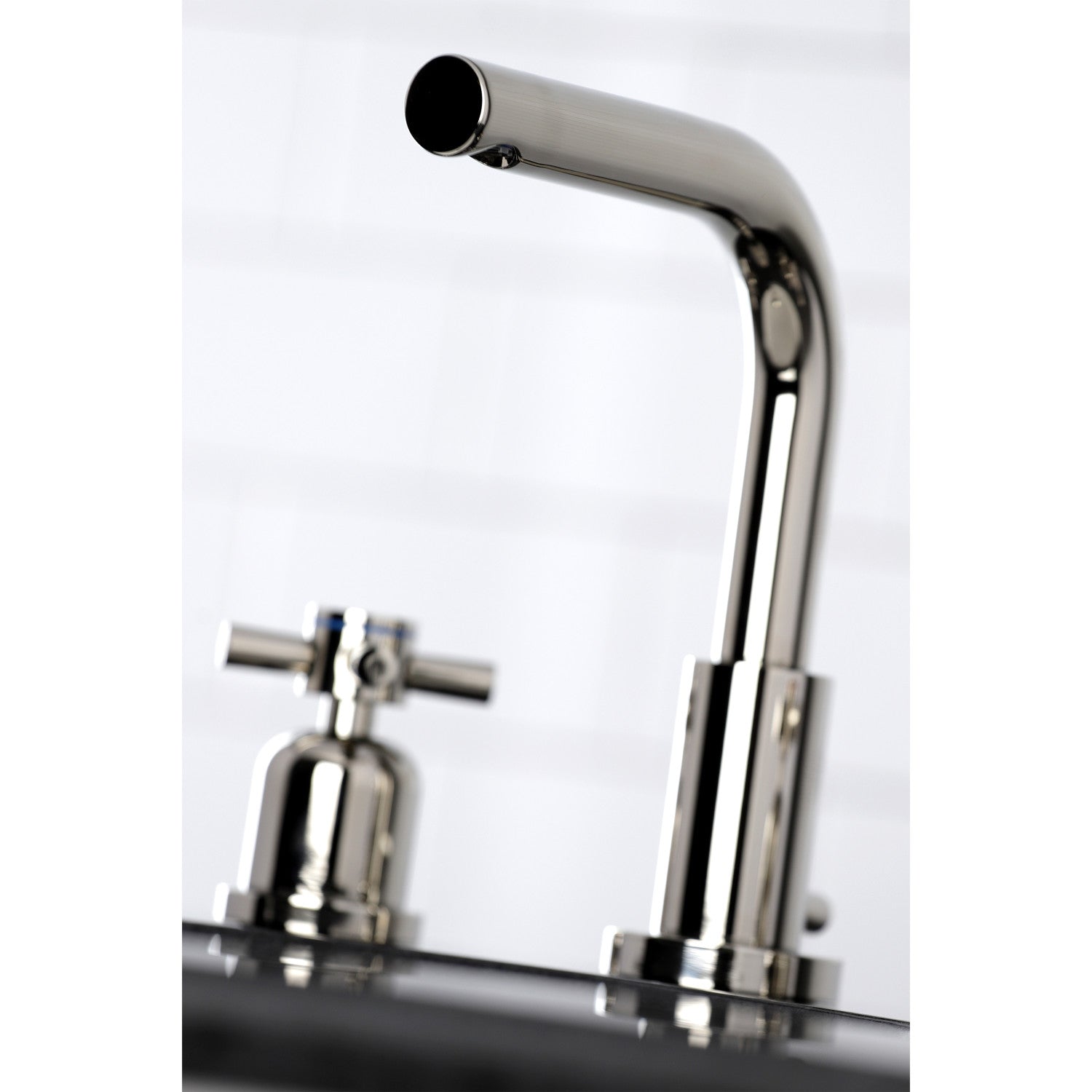 Concord Two Handle 3 Hole Deck Mount Widespread Bathroom Faucet with Brass Pop Up Drain - Modern Bathroom Sink Faucet for Vanity, Powder Room & Guest Bath Installation