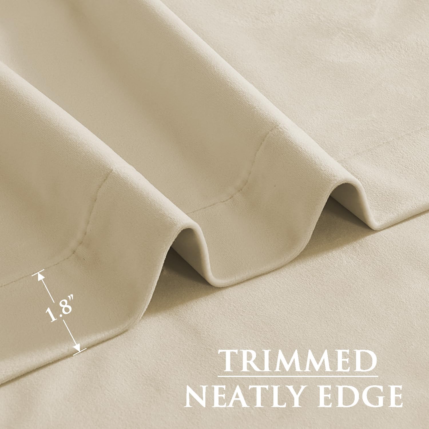 StangH Beige Velvet Blackout Curtains - Thermal Insulated Window Drapes for Nursery & Bedroom, Elegant Home Decor for Office & Dining Room, 52x84 Inches, 2 Panels | Perfect for Light Control, Energy Savings & Stylish Interior Design