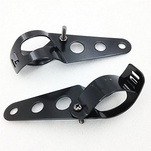 MT299-005-BK Headlight Brackets for 28-38mm Fork Tubes - Black Side Mount for Motorcycles