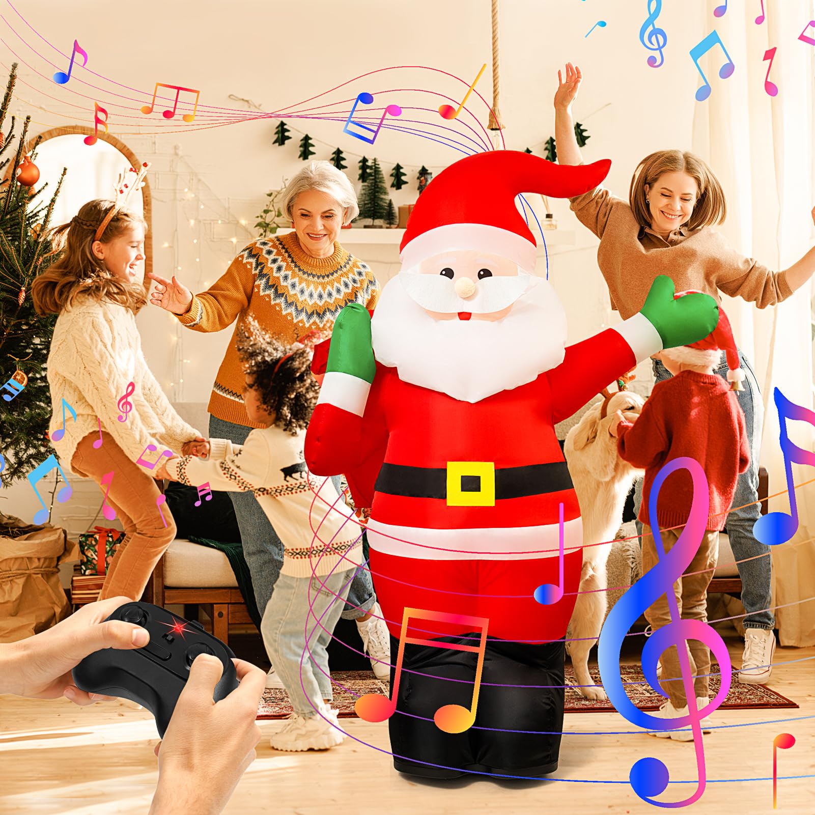 2.4GHz Remote Control Inflatable Santa Claus Toy - Christmas Decorations & Fun Gift for Kids Ages 6-12 | Perfect for Holiday Parties, Indoor/Outdoor Decor & Festive Playtime