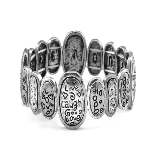 Inspirational Word Oval Bracelet for Women - Motivational Jewelry Gift for Her - Perfect for Daily Wear, Special Occasions & Self-Encouragement