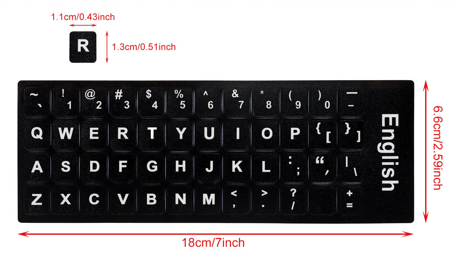 ONLYKXY 3-Pack Universal English Keyboard Stickers - Black Background with White Letters for Laptop, Computer, Notebook & Desktop | Durable Replacement Key Stickers for Typing, Gaming & Office Use