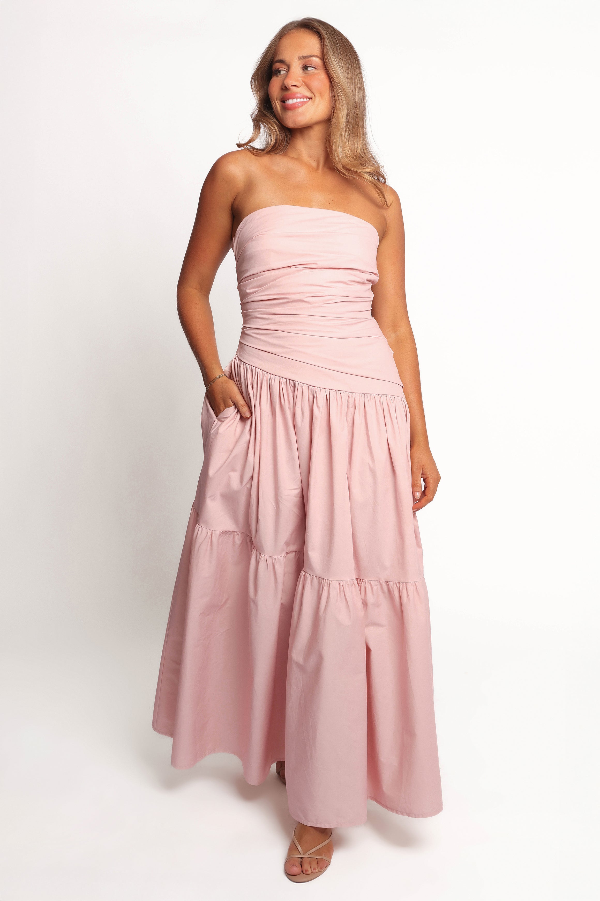 Elegant Blanche Strapless Maxi Dress in Orchid - Perfect for Weddings, Parties & Summer Vacations
