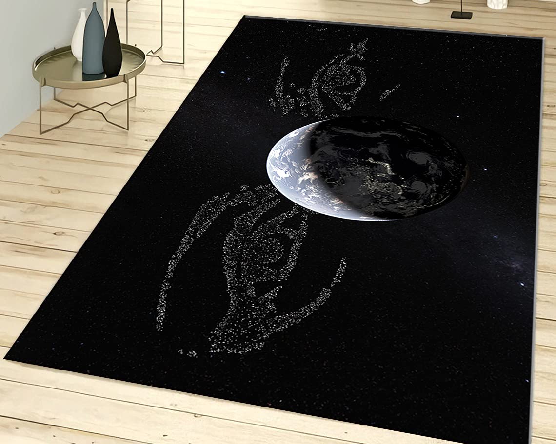 Space Themed Rug for Living Room & Kids Room - 31”x59” (80x150cm) Area Rug, Personalized Home Decor Gift for Space Enthusiasts - Perfect for Bedrooms, Playrooms & Themed Decor