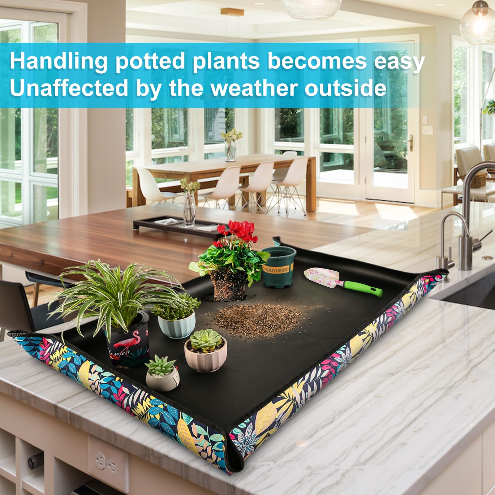Large Repotting Mat 43.5x29.5in - Indoor Plant Transplanting & Gardening Gifts for Home Use