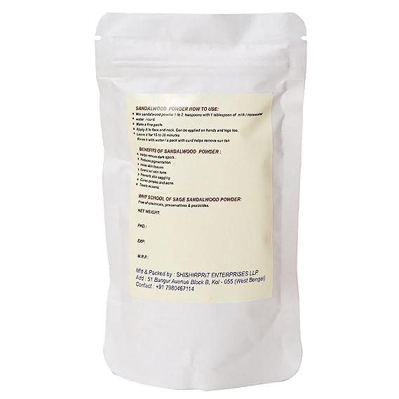 Organic Sandalwood Face Pack Powder - Santalum Album for Glowing Skin & Tan Removal | Chandan Powder for Face & Skin Care | 75g | Perfect for Daily Skincare & Spa Treatments
