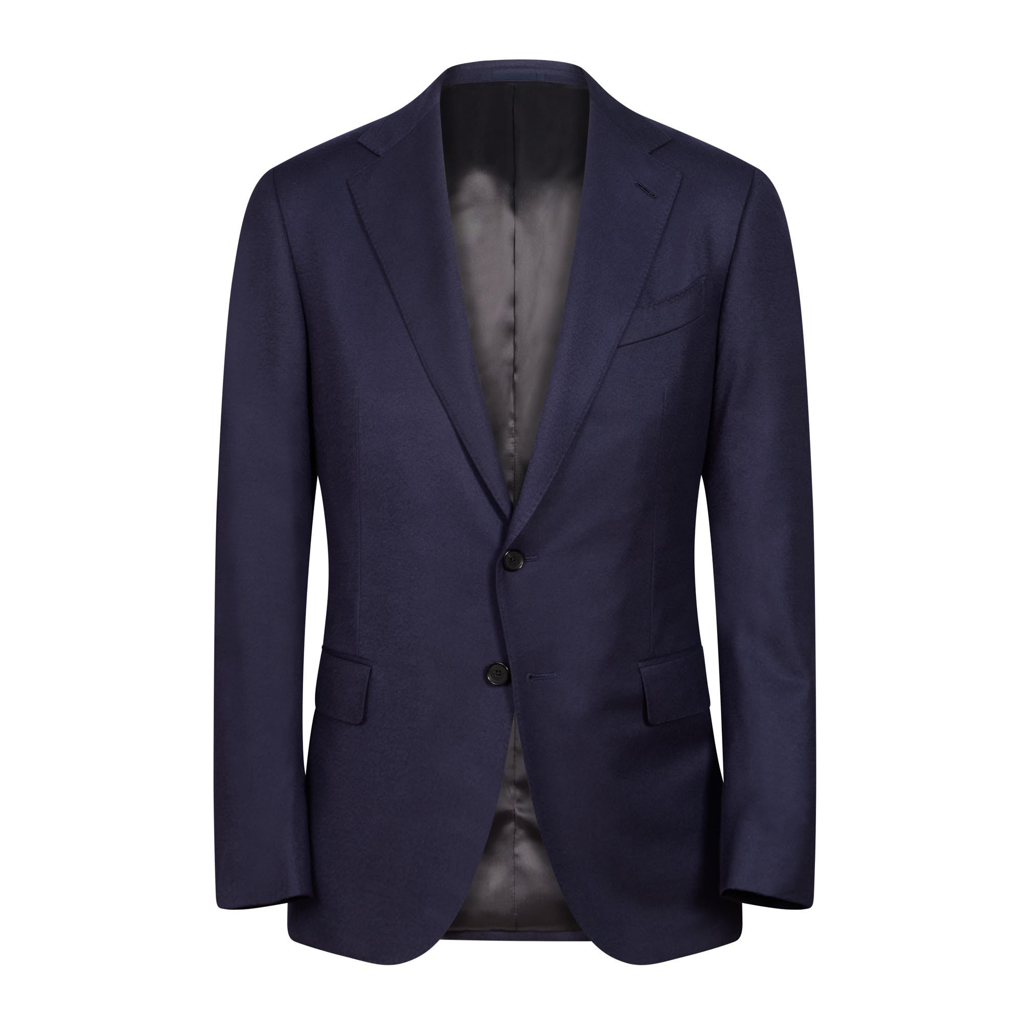 HENRY SARTORIAL X CARUSO Norma 2 Button Single Breasted Jacket - Navy Melange Wool Blend Blazer for Men | Business Formal, Office Wear & Special Occasions
