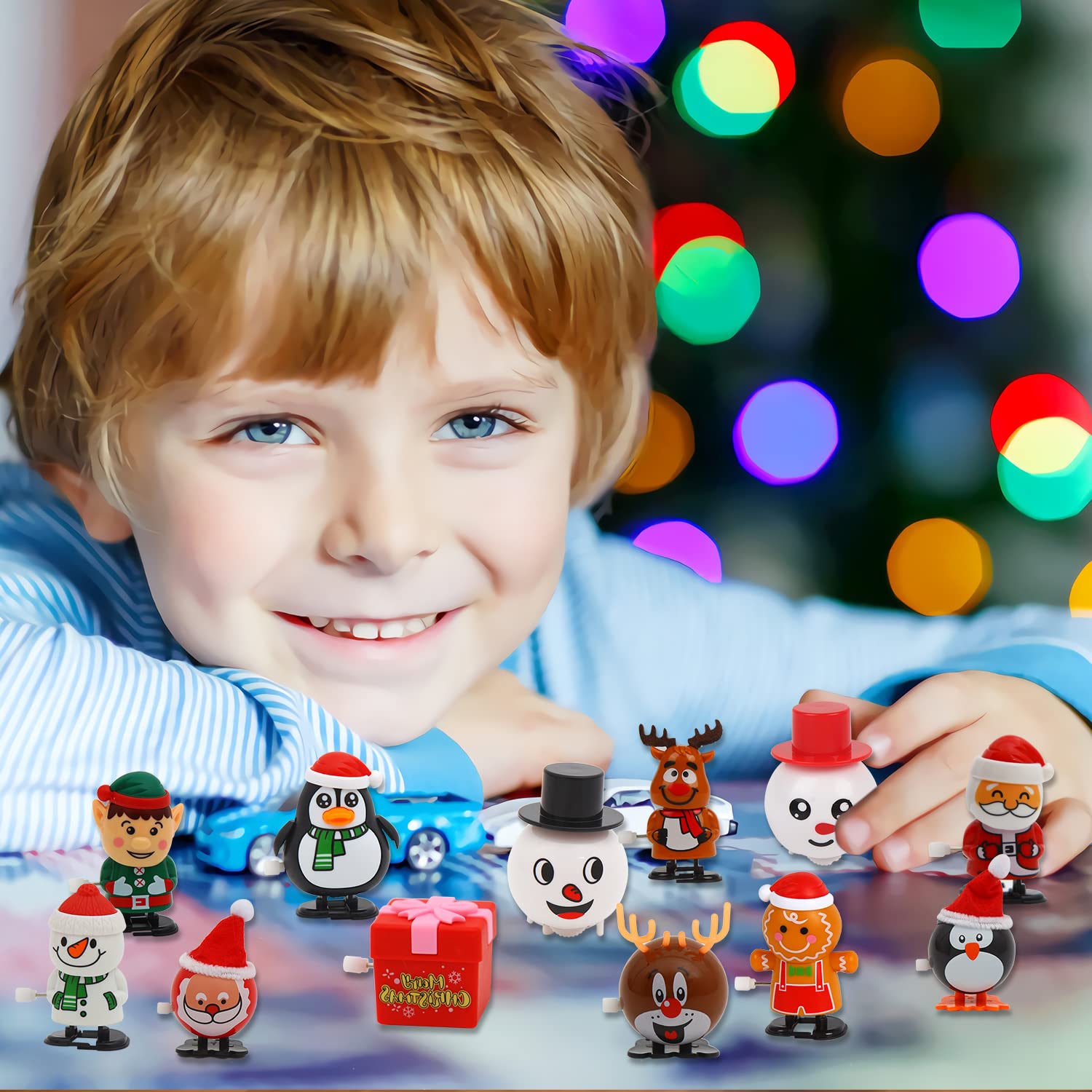 CCINEE 12 Pack Christmas Wind Up Toys - Assorted Clockwork Toys for Stocking Stuffers, Party Favors & Goody Bags | Fun Holiday Gifts for Kids, Classroom Prizes & Christmas Party Games