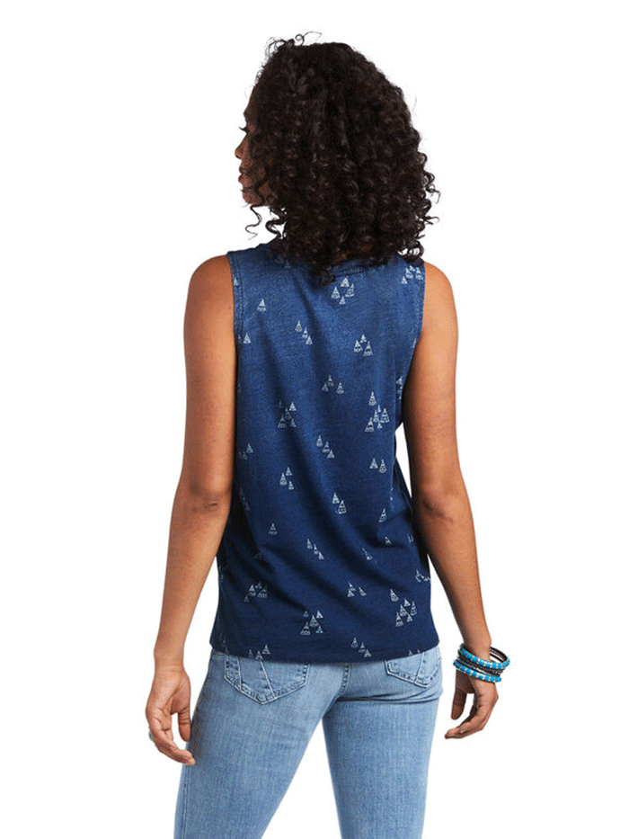 Ariat Women's District Tank Top - Comfortable & Stylish Casual Wear for Outdoor Activities, Workouts & Everyday Use - Indigo Blue