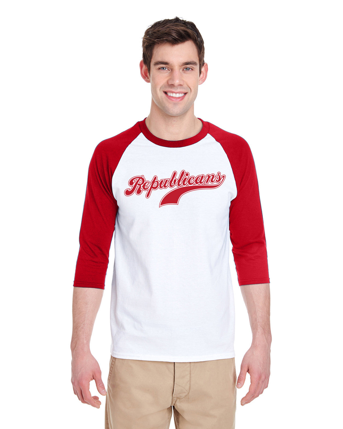 Republican Raglan 3/4 Sleeve Baseball Tee - Comfortable Long Sleeve T-Shirt for Political Supporters | Perfect for Campaign Events, Rallies & Casual Wear