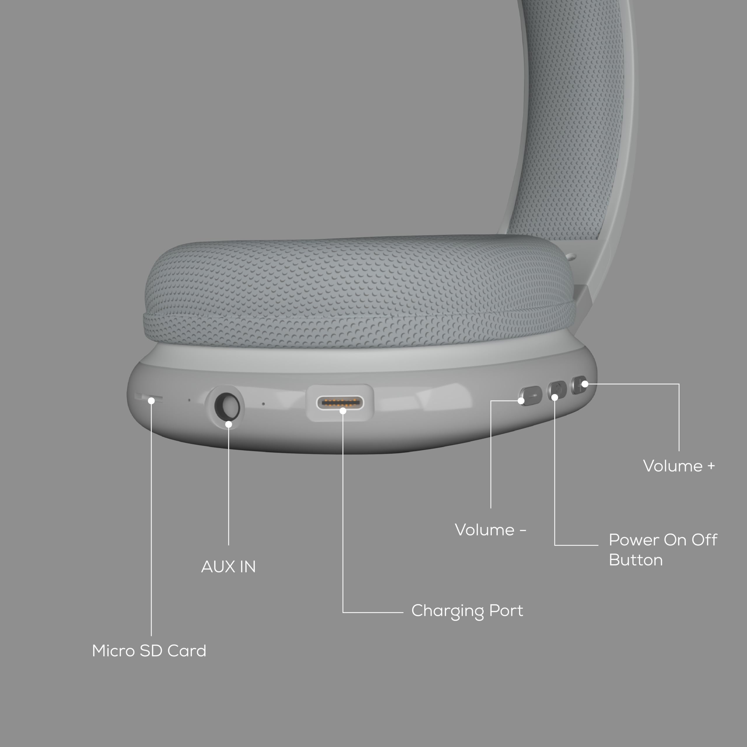 Gabba Goods Wireless Over-Ear Bluetooth Headphones with Mic - Noise Cancelling Headset for Travel, Work & Gaming - Built-in MicroSD, Wired Mode - Compatible with TV, PC, Smartphone (Silver) - Perfect for Commuting, Office Calls & Entertainment