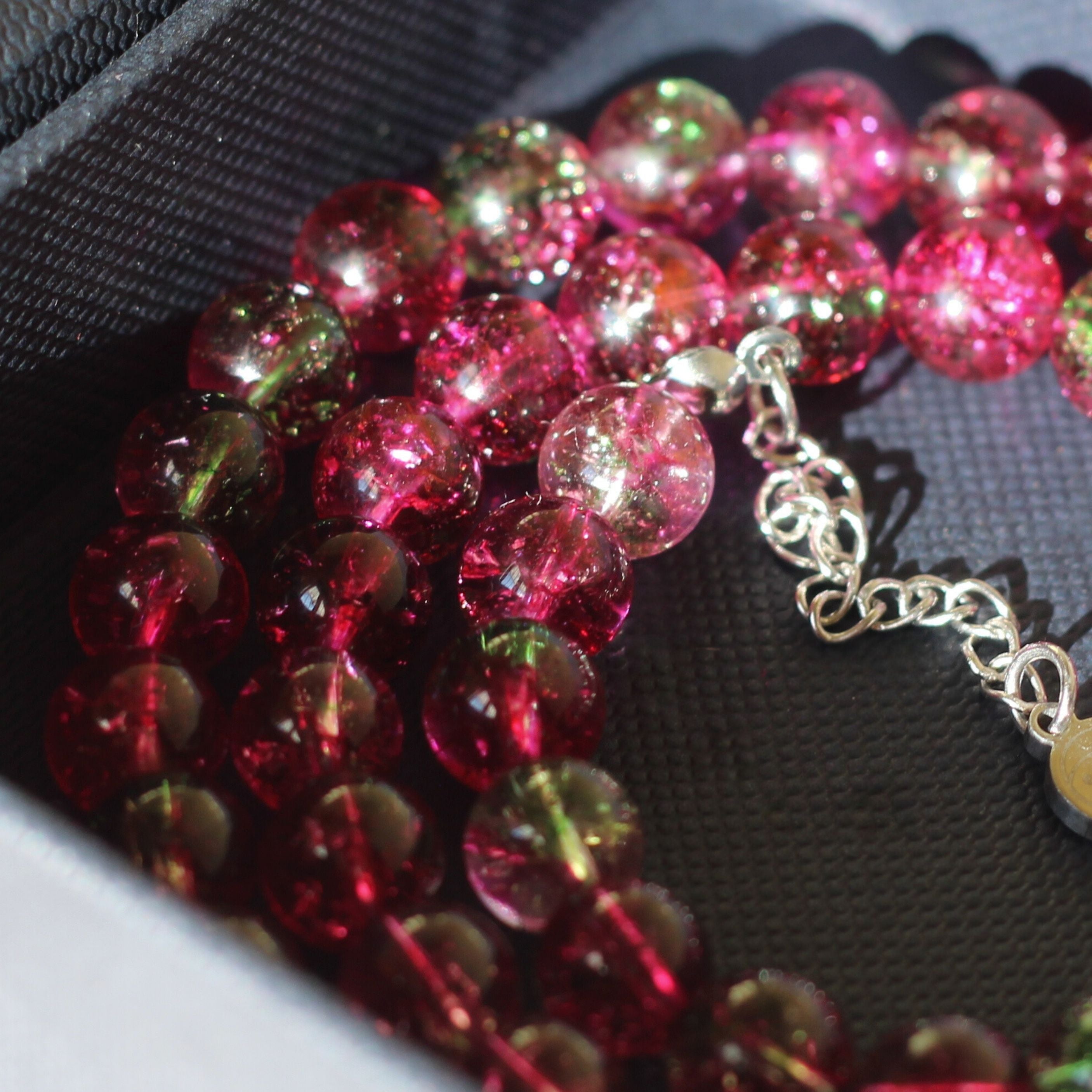 Watermelon Chalcedony Beaded Necklace - Natural Gemstone Jewelry for Women | Perfect for Boho Style, Summer Outfits & Gift Giving