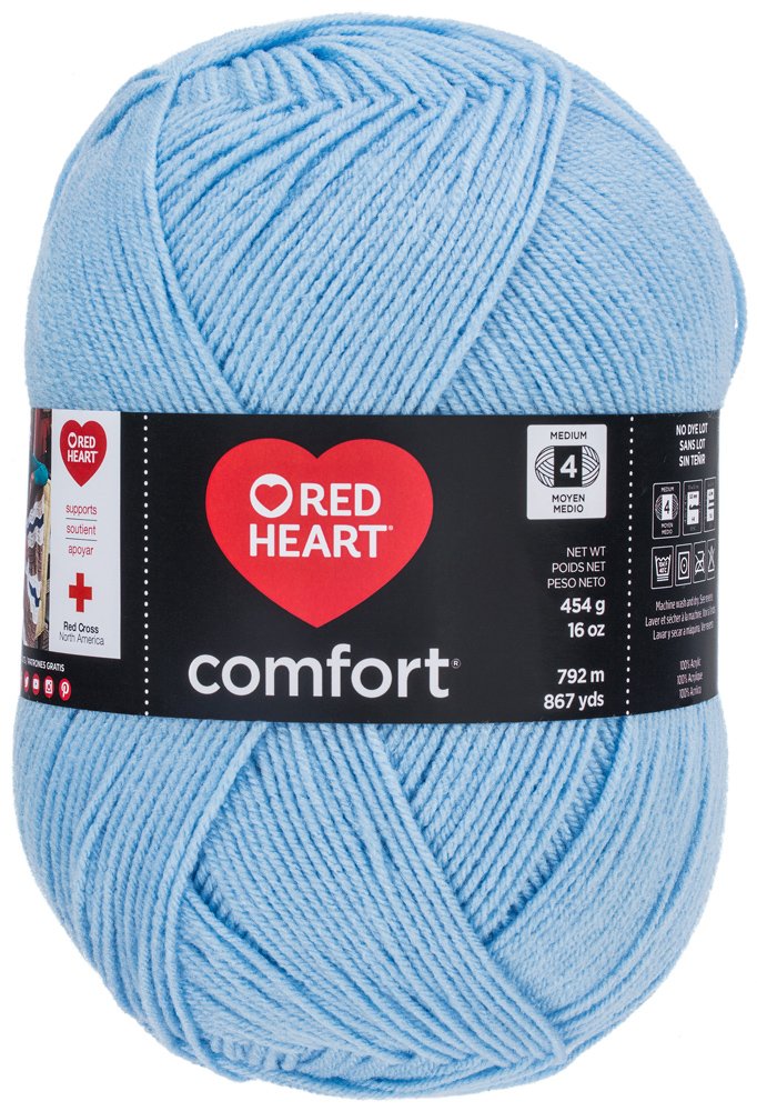RED HEART Baby Blue Comfort Yarn - Soft Acrylic Knitting Yarn for Baby Blankets, Scarves & Crochet Projects - Perfect for DIY Crafts & Handmade Gifts