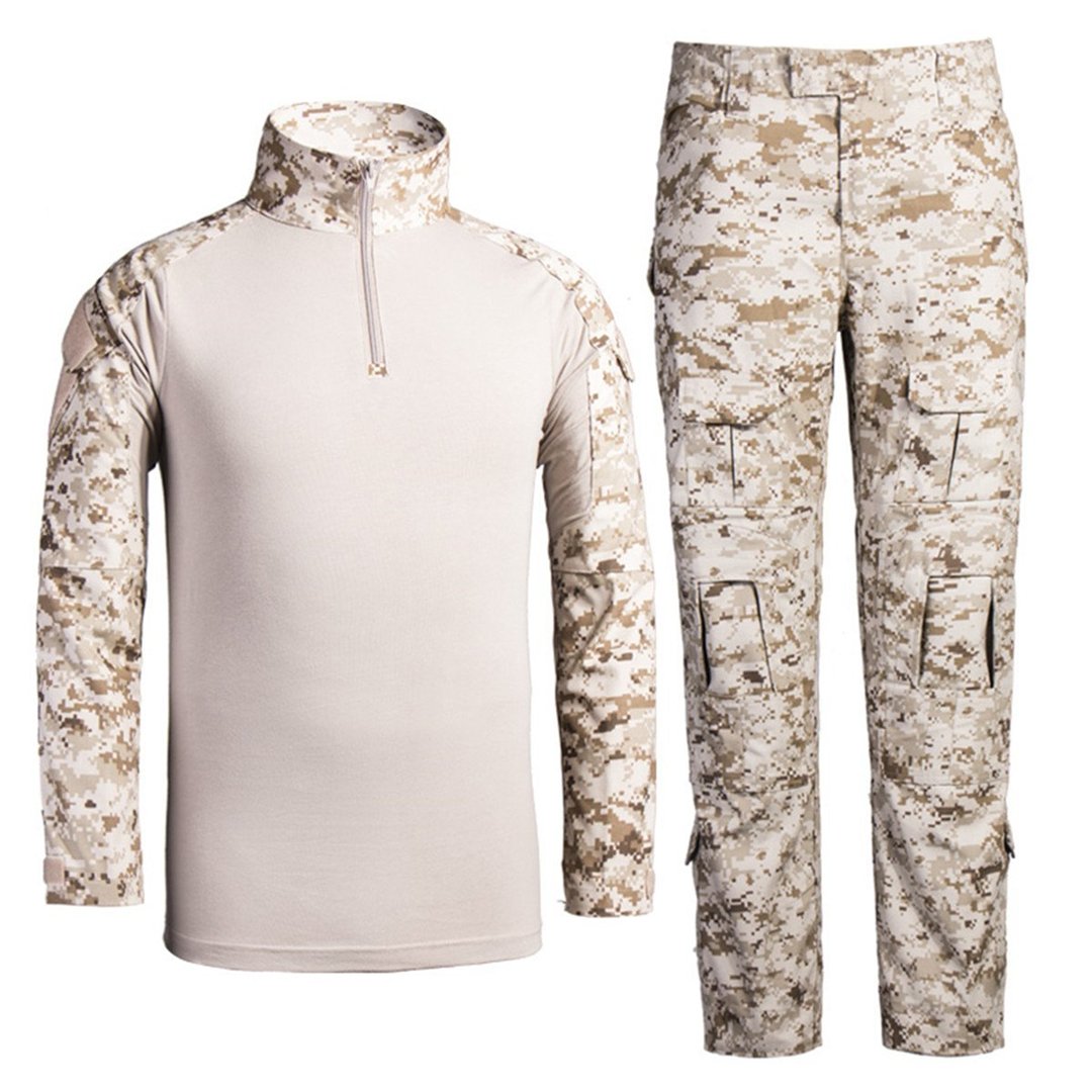 Men's Military Tactical Shirt & Pants Set - Army Camo Combat Uniform for Airsoft, Paintball, Hunting | Durable Outdoor Tactical Gear for Field Operations & Survival Training