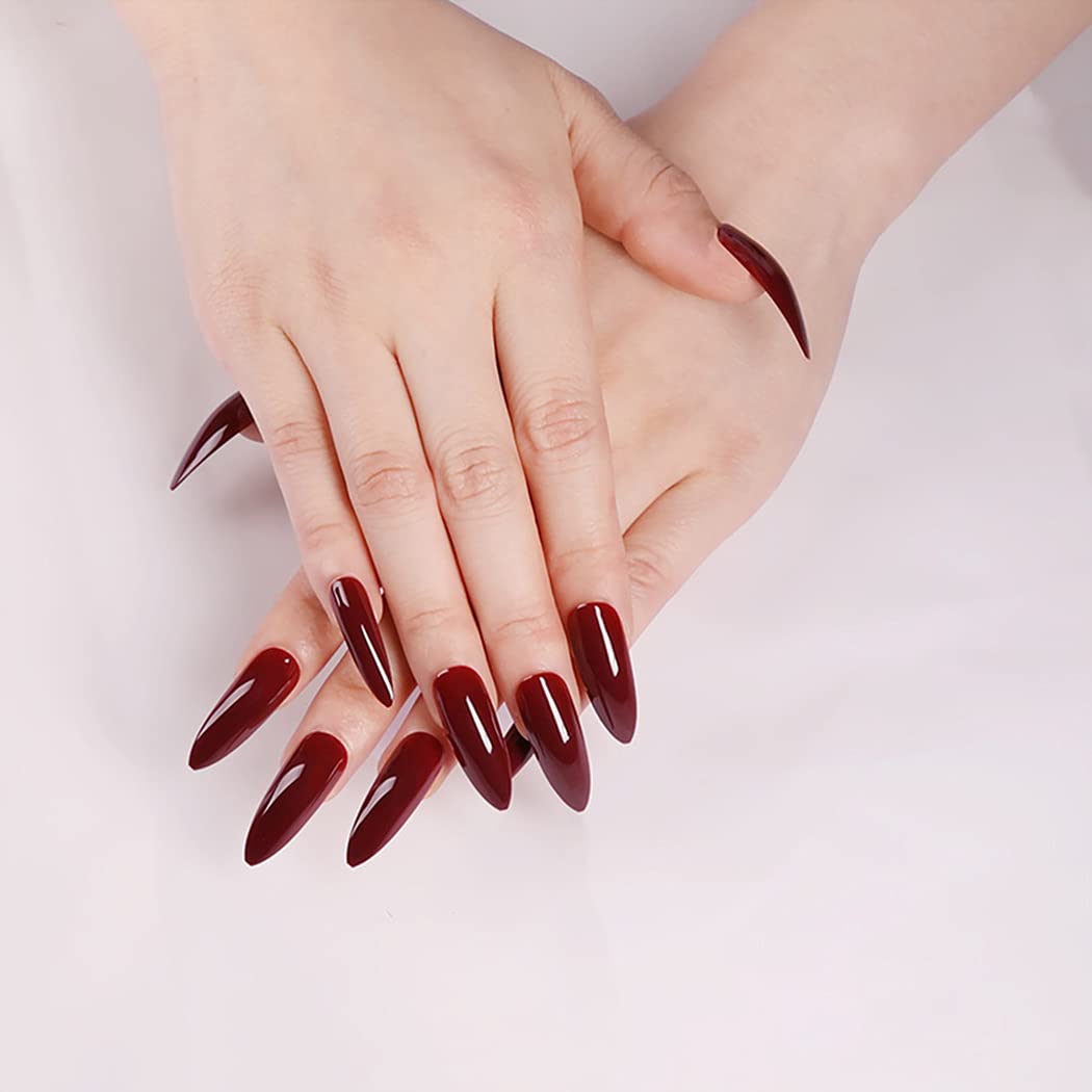 Acrylic Ballerina Fake Nails Kit - Medium & Long Coffin False Nails for Women, Full Cover Glossy Press on Nails (Style B) | Perfect for Parties, Weddings & Special Occasions