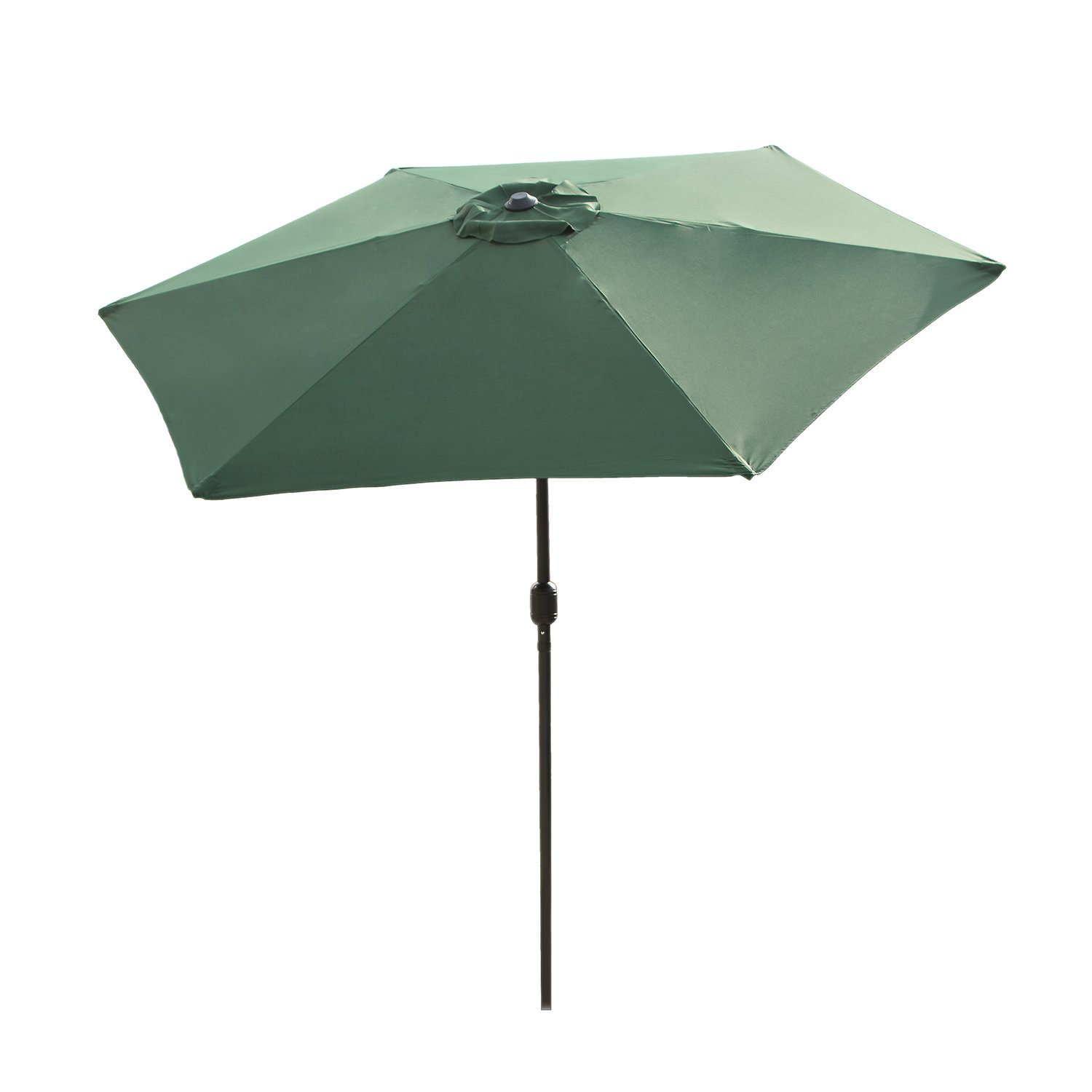 9 ft Dark Green Patio Umbrella with Crank & Tilt - 6 Ribs Aluminum Alloy Pole, Waterproof Fade-Resistant Outdoor Table Umbrella for Garden, Poolside, Deck & Backyard Dining