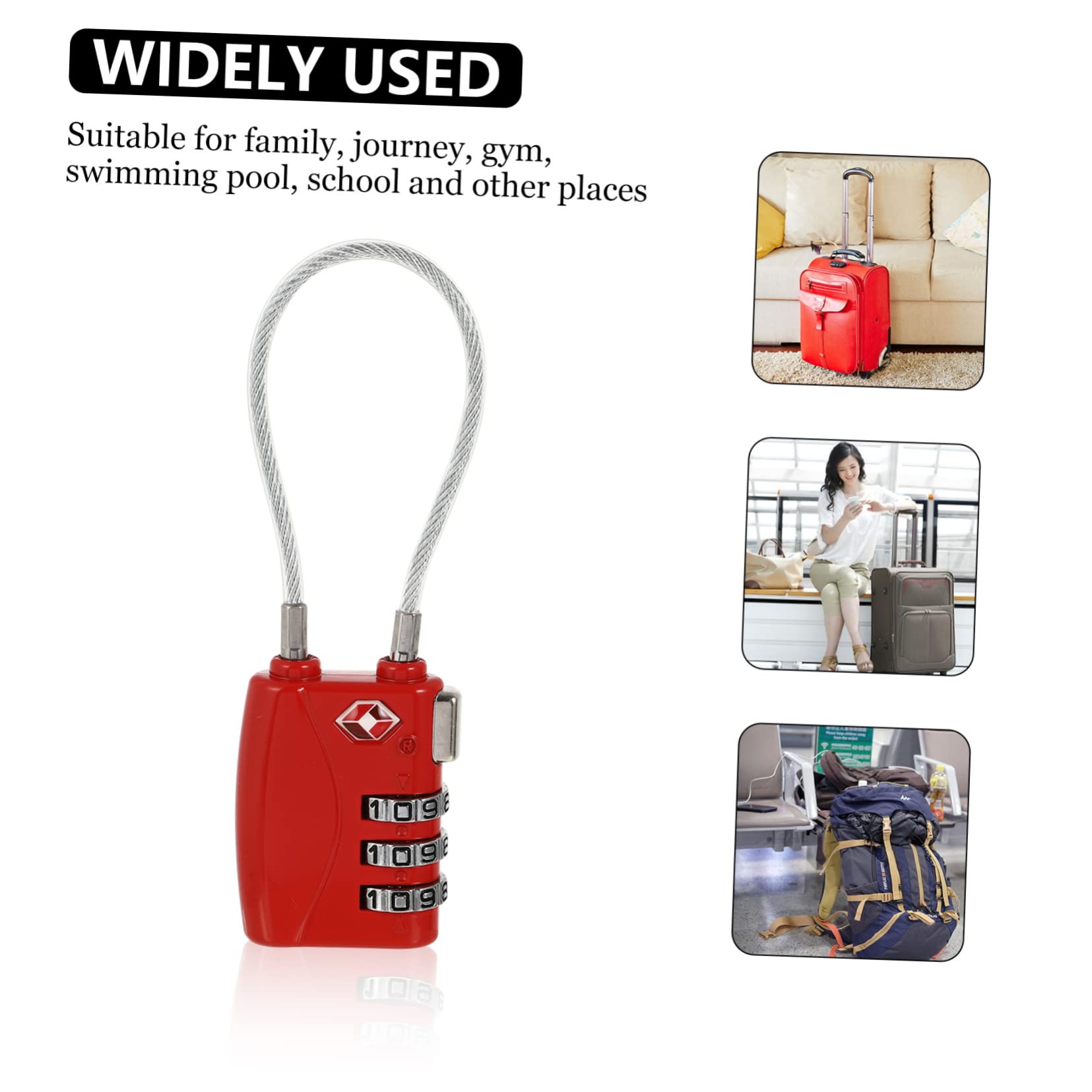 POPETPOP Outdoor Padlock - Waterproof & Heavy Duty Travel Luggage Lock with Key, TSA Approved for Suitcases, Backpacks & Bags - Perfect for Airports, Hotels & International Travel Security