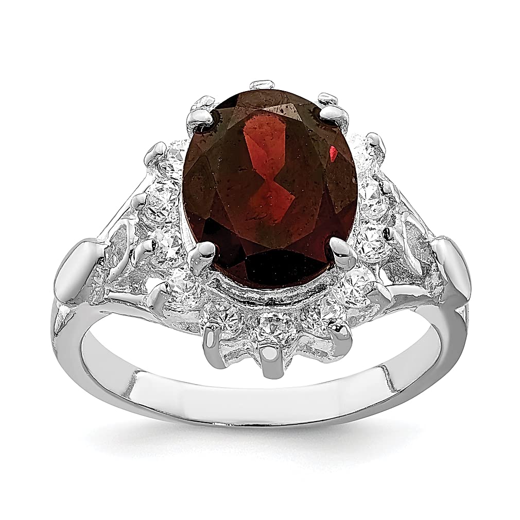 925 Sterling Silver Garnet Cubic Zirconia Ring for Women - Elegant Gemstone Jewelry Gift for Her | Perfect for Anniversaries, Birthdays & Special Occasions