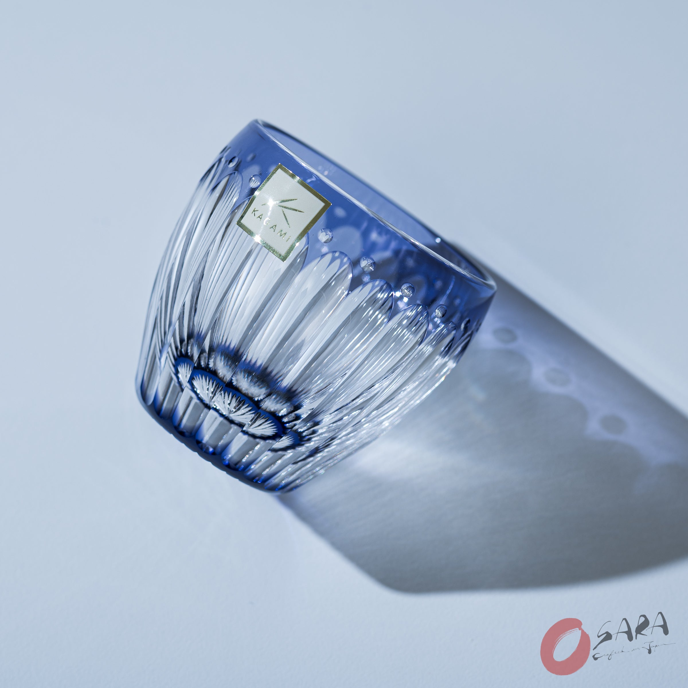 Premium KAGAMI Crystal Sake Glass Set - Elegant Chrysanthemum Design - Japanese Style Drinking Cups for Sake, Wine & Cocktails - Perfect for Gifts, Dinner Parties & Home Bar Decor