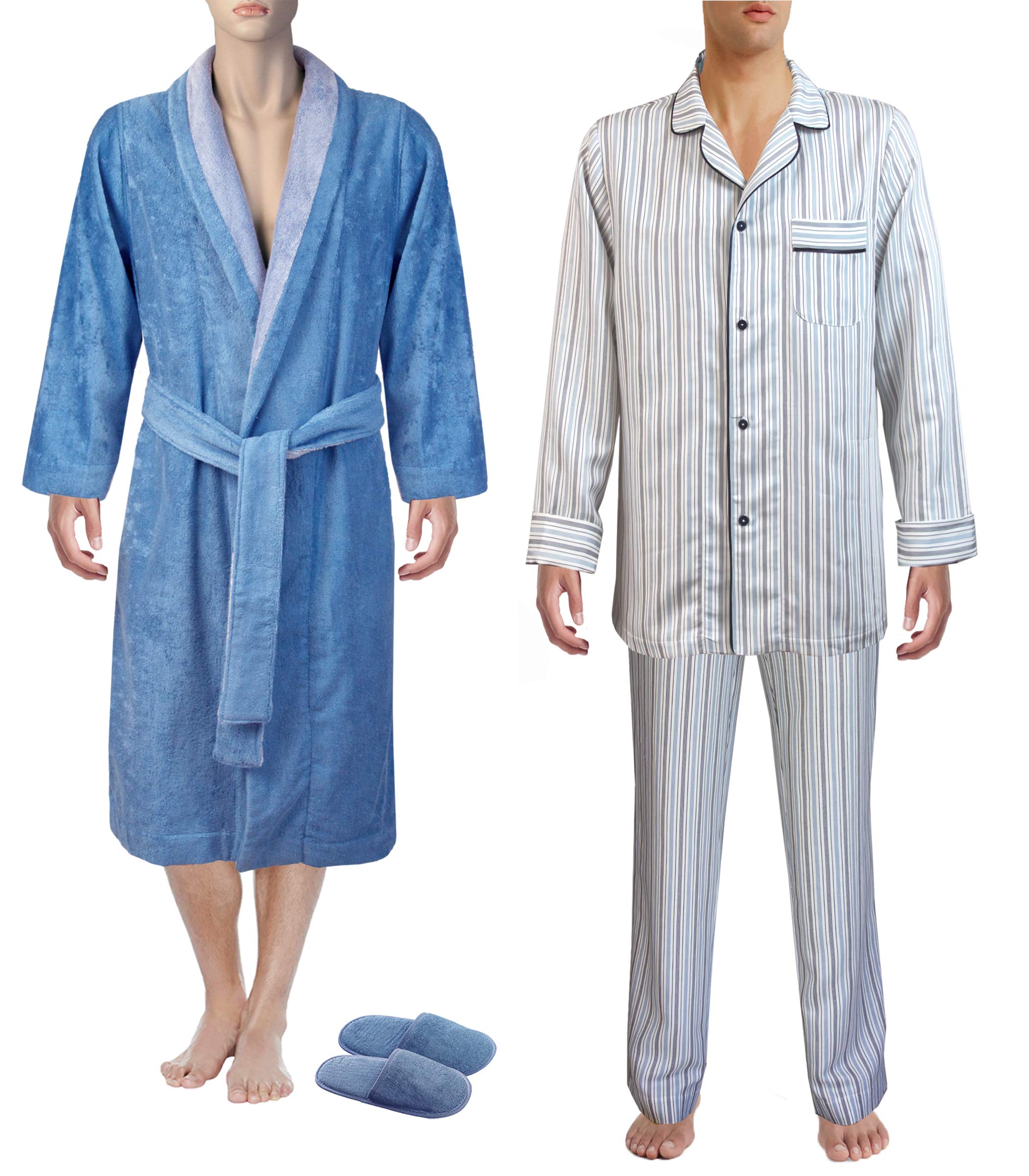 Premium Sophestica Pajama Set with Matching Robe & Slippers - European Crafted Luxury Sleepwear for Women - Perfect for Relaxing at Home, Spa Days & Cozy Evenings