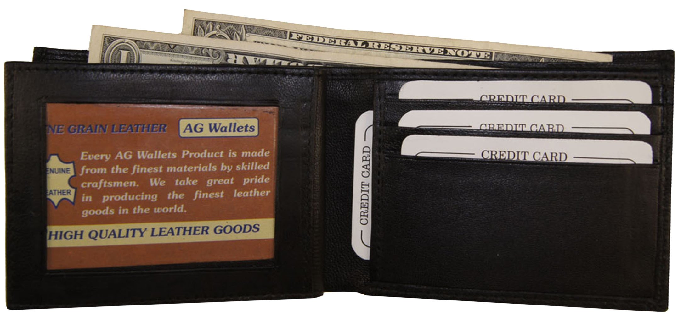 Premium AG Genuine Leather Bifold Wallet with ID Window & Credit Card Slots - Slim RFID Blocking Men's Wallet for Everyday Carry & Business Use