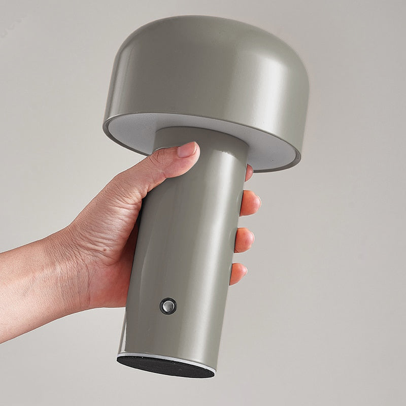 Bell Mushroom Cordless LED Table Lamp - Rechargeable Battery Operated Night Light for Bedroom, Living Room, and Office - Soft Warm White Glow for Reading & Relaxation