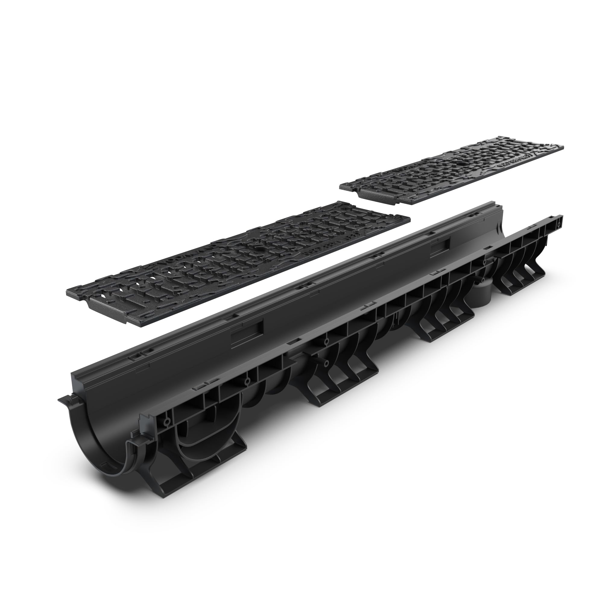 Vodaland 4 Inch Trench Drain Cast Iron Grate with Slotted Design - 4.8