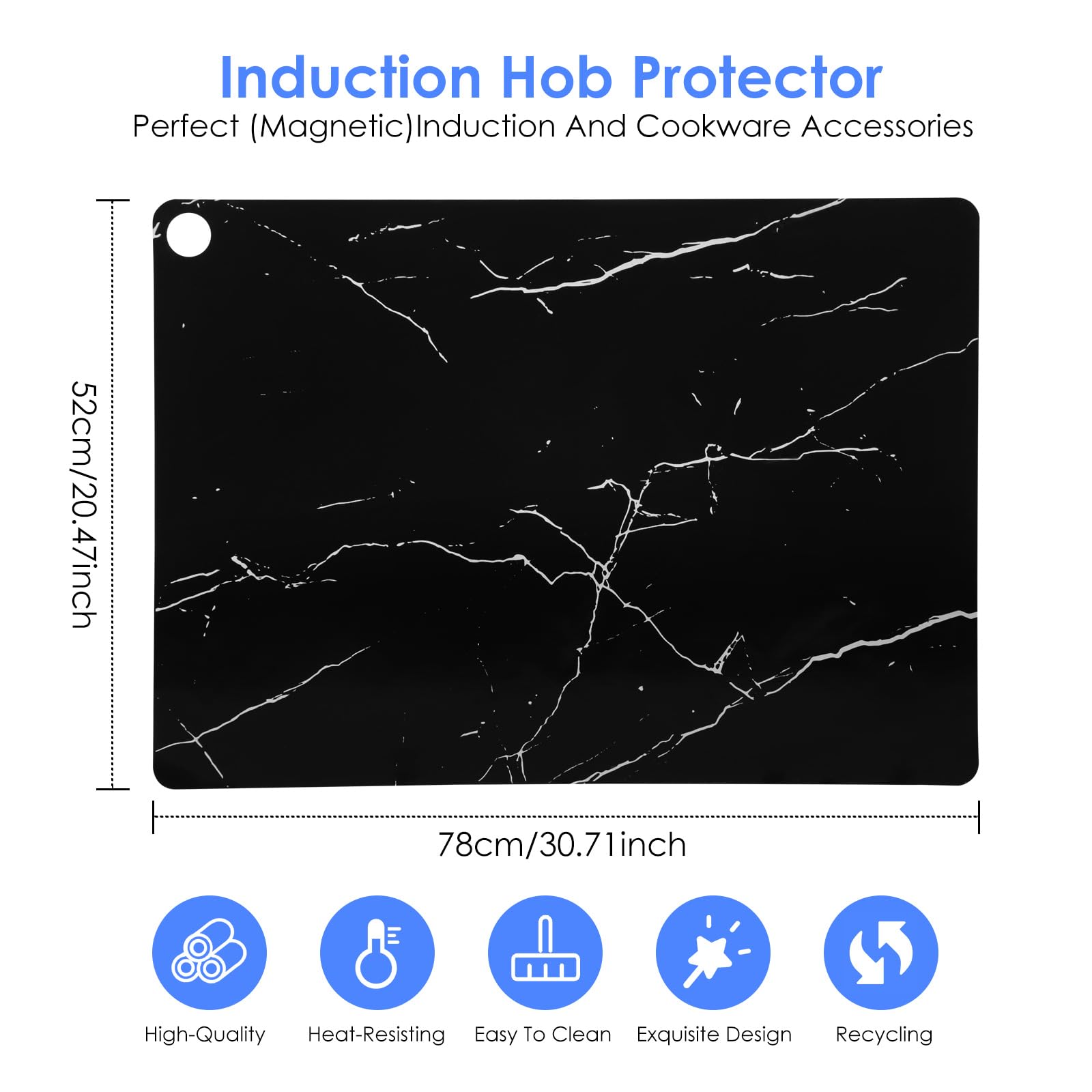 Non-Slip Silicone Induction Cooktop Protector Mat - Scratch-Resistant, Heat-Resistant for Induction Stoves - Multi-Functional Kitchen Accessory for Cooking & Countertop Protection (Perfect for Home, RV & Outdoor Use)