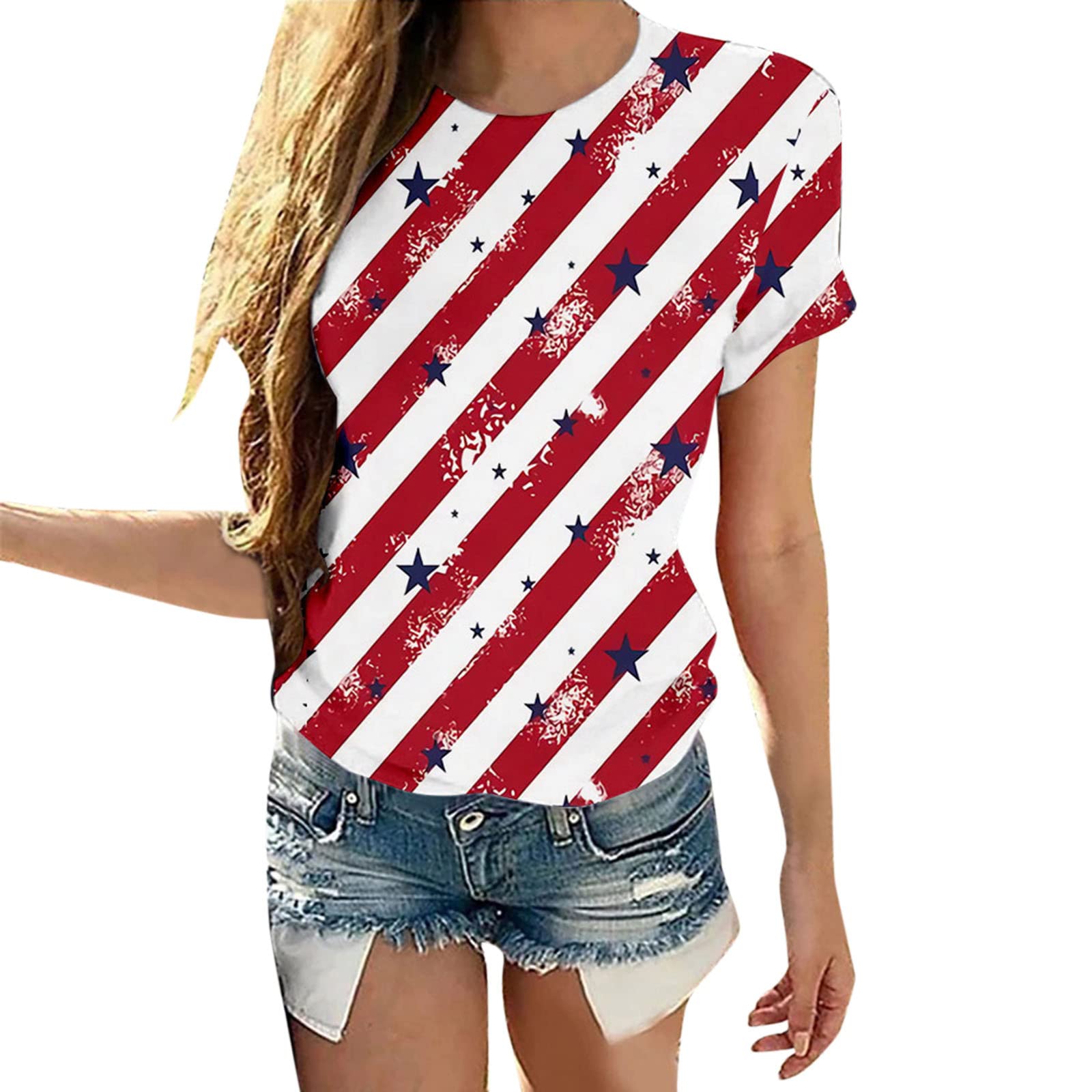 Women's 2022 Summer Casual T-Shirts - Round Neck Short Sleeve Graphic Tee with Printed Designs | Perfect for Beach Outings, Streetwear & Everyday Comfort
