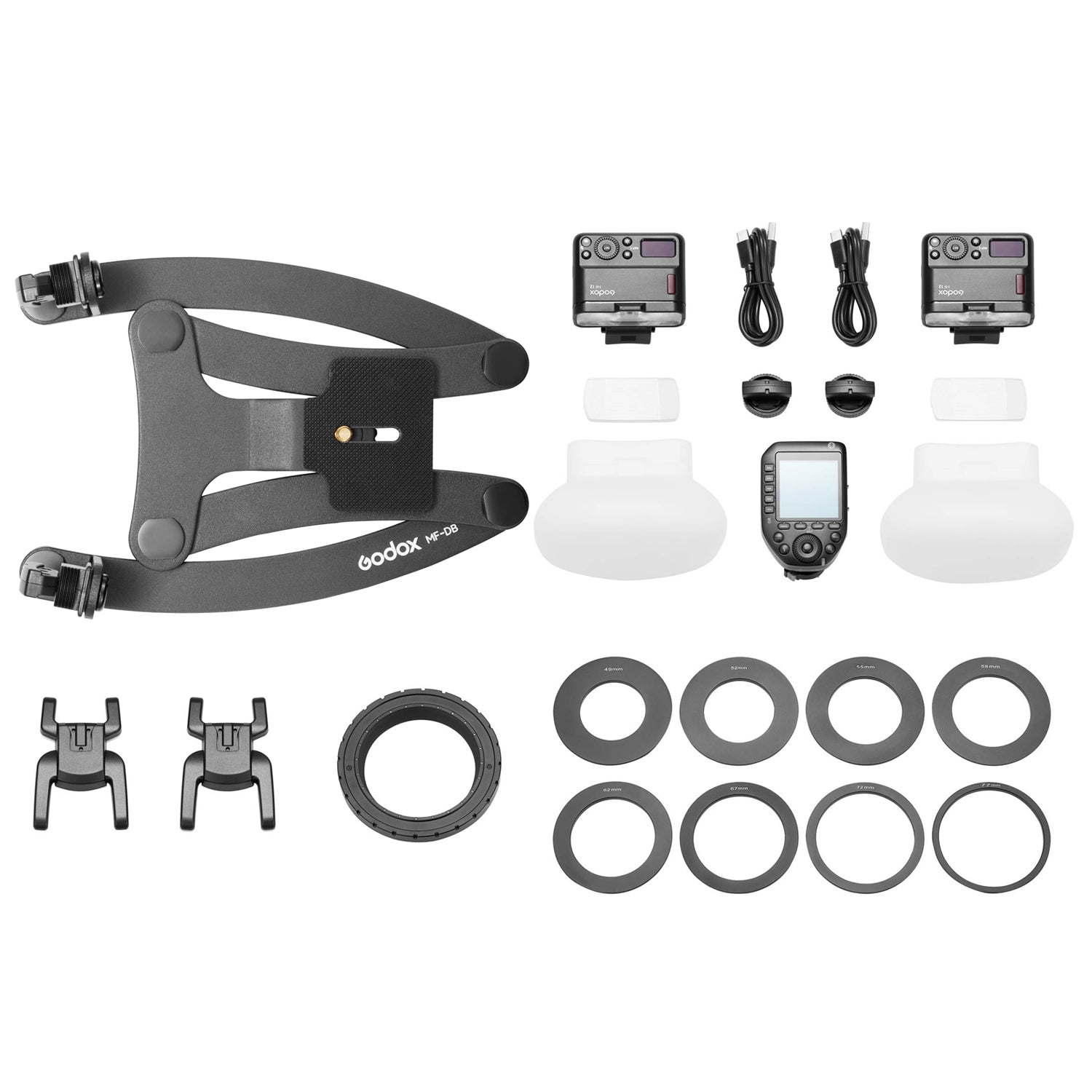Godox MF12 Twin Kit with Dental Bracket, Diffusers & XPROII Trigger - Professional Dental Photography Lighting for Intraoral & Portrait Shots