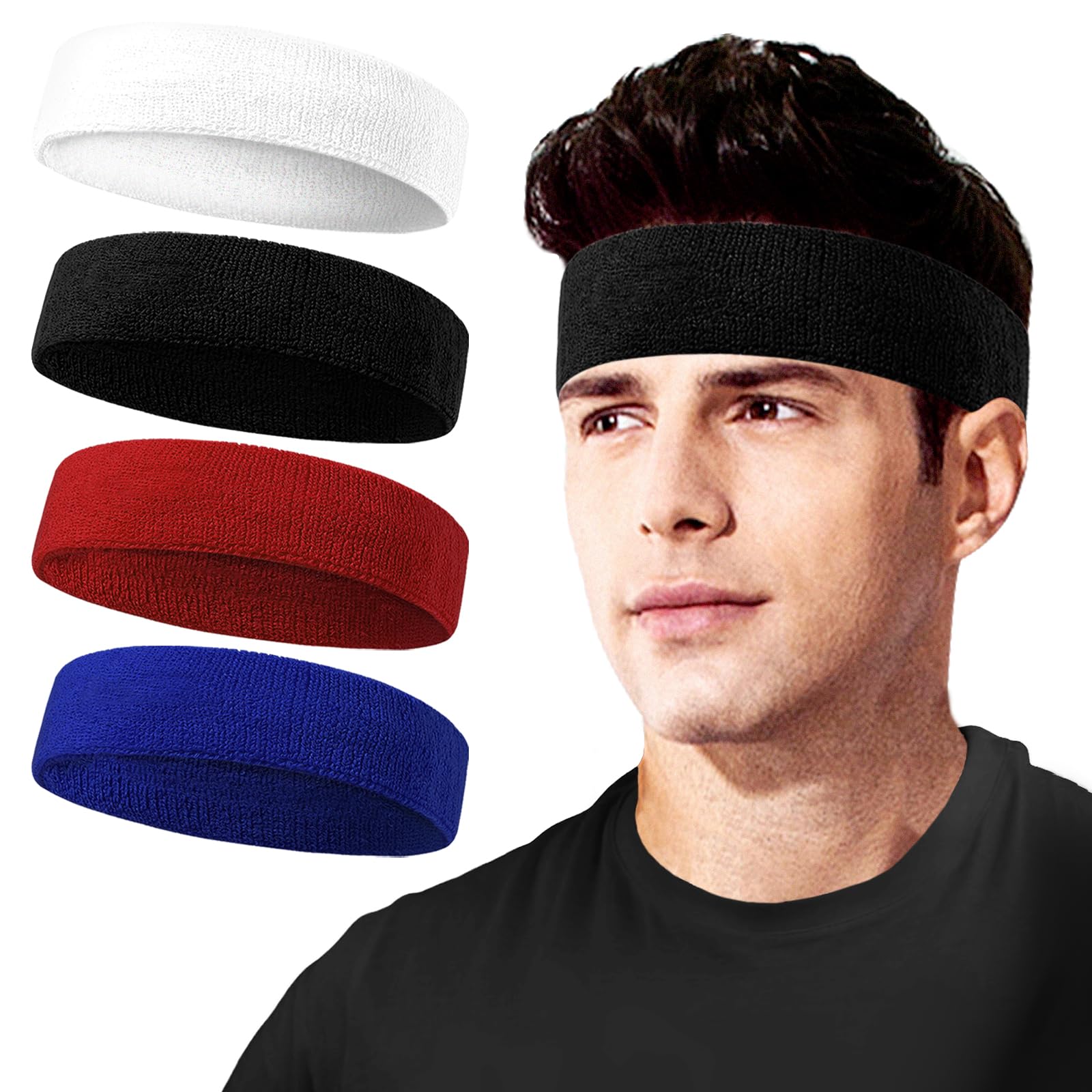 Moisture-Wicking Sweatbands for Men & Women - Sport Headbands for Running, Tennis, Basketball, Yoga & Workouts | Stay Cool During Exercise & Active Lifestyles