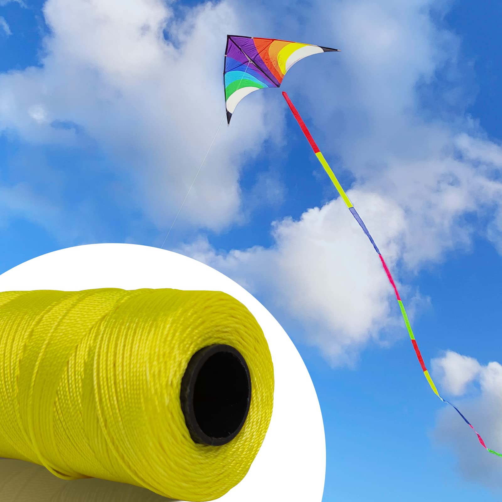 Strong 4-Strand Nylon Kite Line 3150ft - Durable Mason String for Gardening & Outdoor Use
