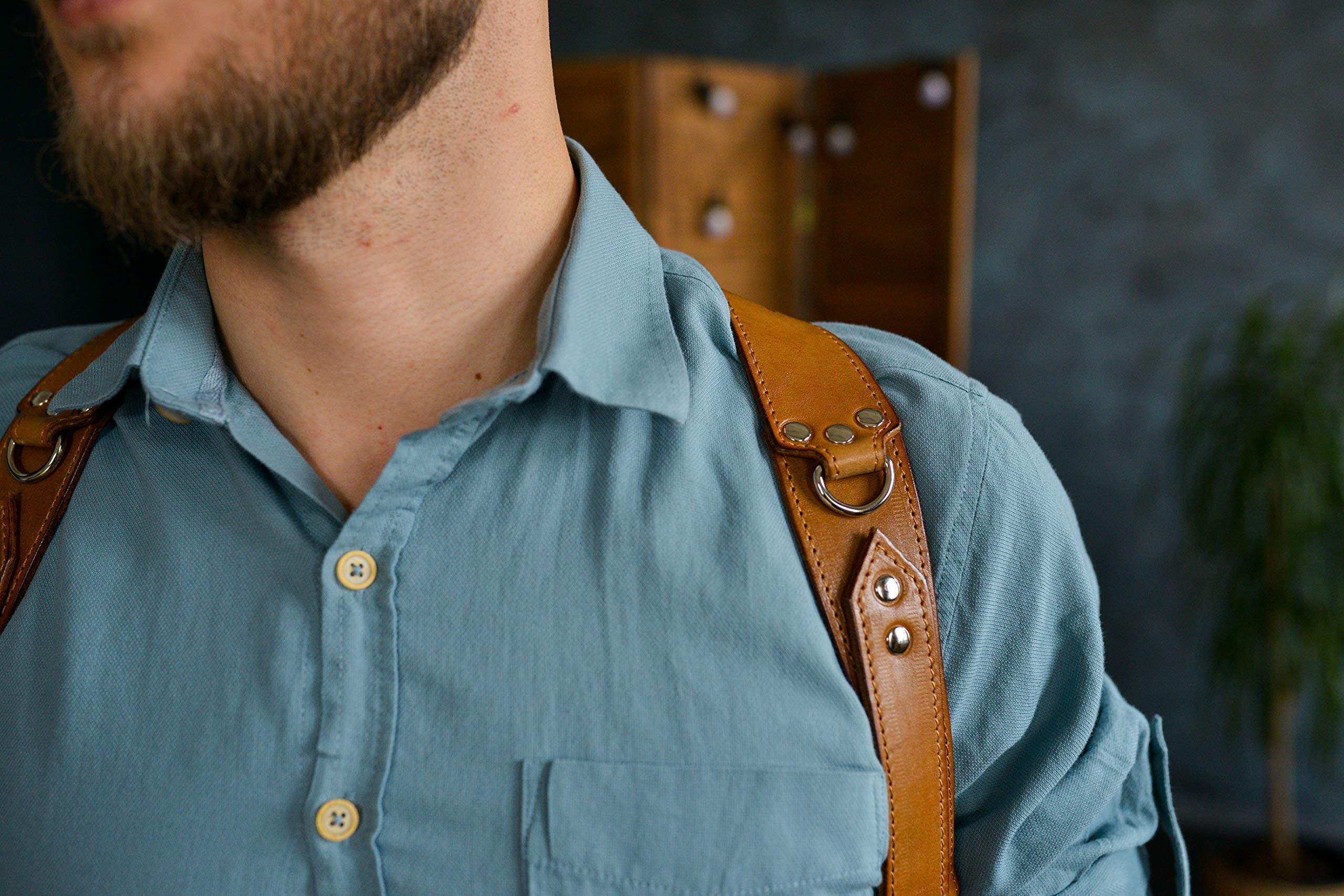 Premium Dual Camera Harness for DSLR/SLR - Soft Padded Leather Shoulder Strap with Comfortable Lining | Perfect for Wedding Photography, Travel & Outdoor Shooting